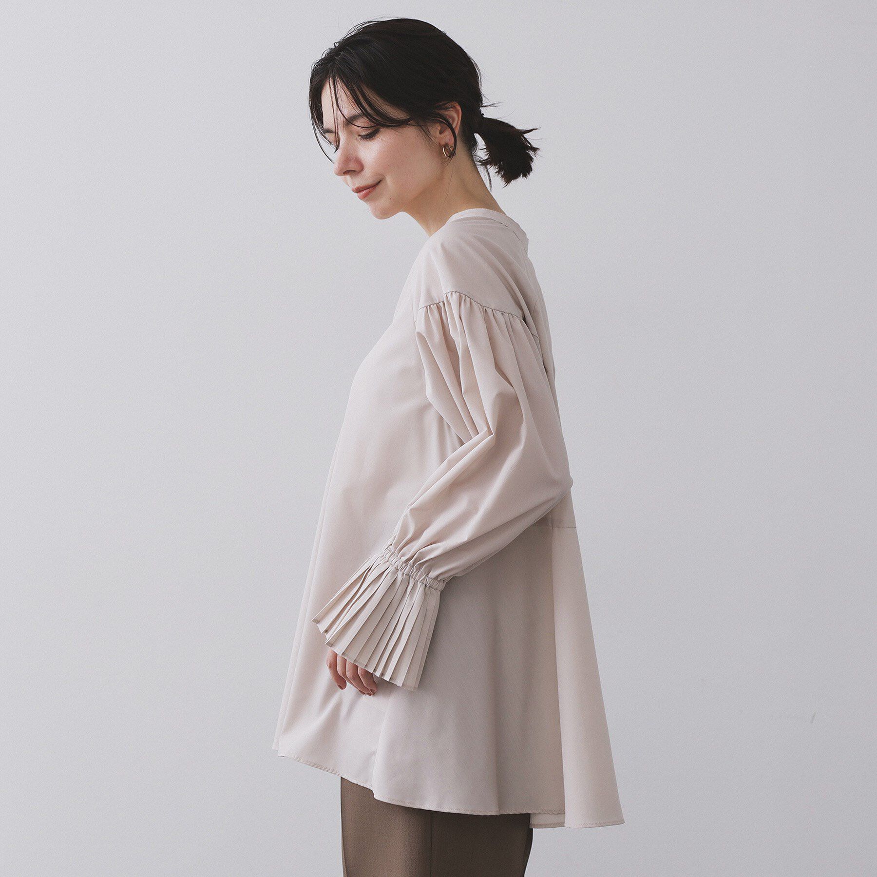 OPAQUE.CLIP「プリーツキャンディスリーブブラウス【洗濯機洗い可】」|シャツ・ブラウス|