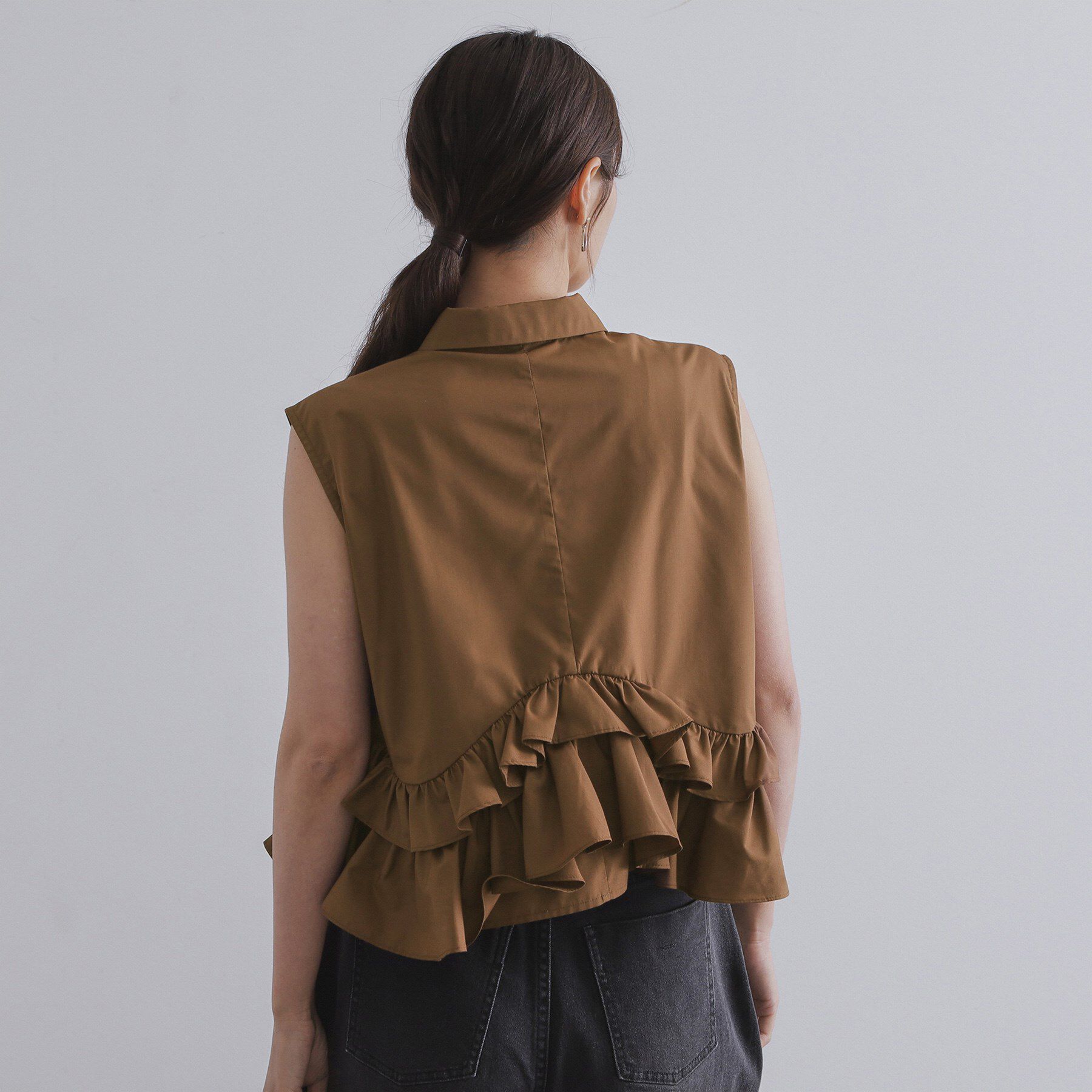 OPAQUE.CLIP「《Can Cam掲載》裾ラッフルフリルシャツ【洗濯機洗い可】」|シャツ・ブラウス|