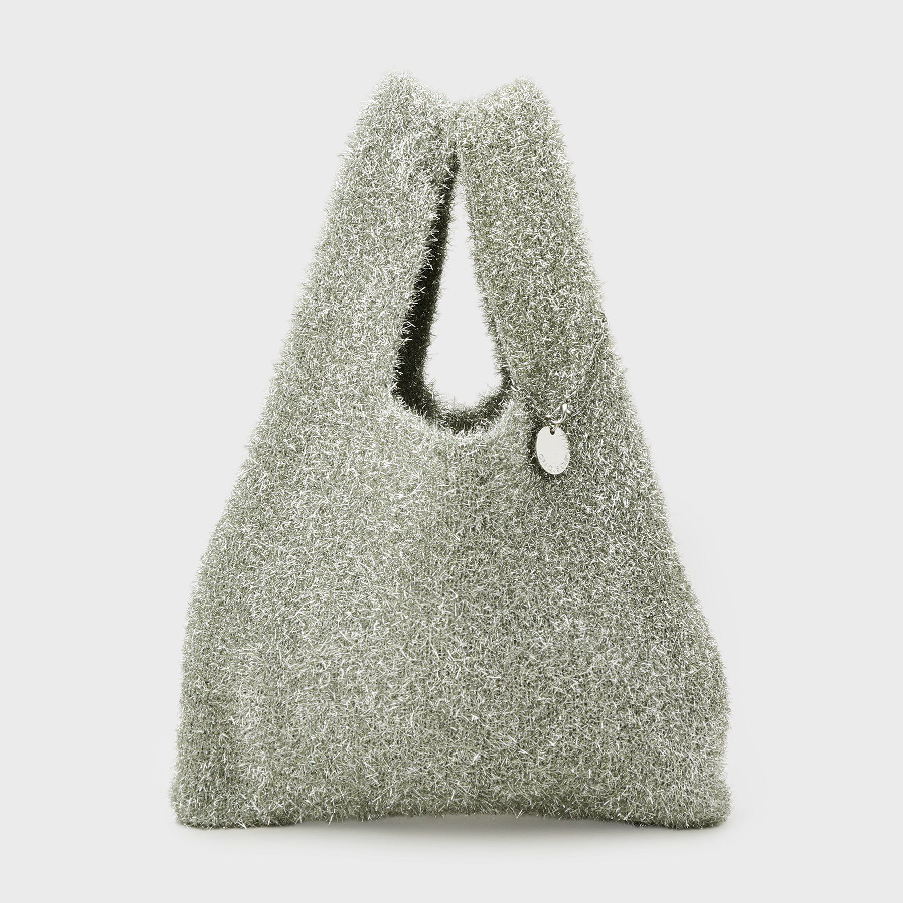 OPAQUE.CLIP「メタルチャーム付きラメニットバッグ」|トートバッグ|