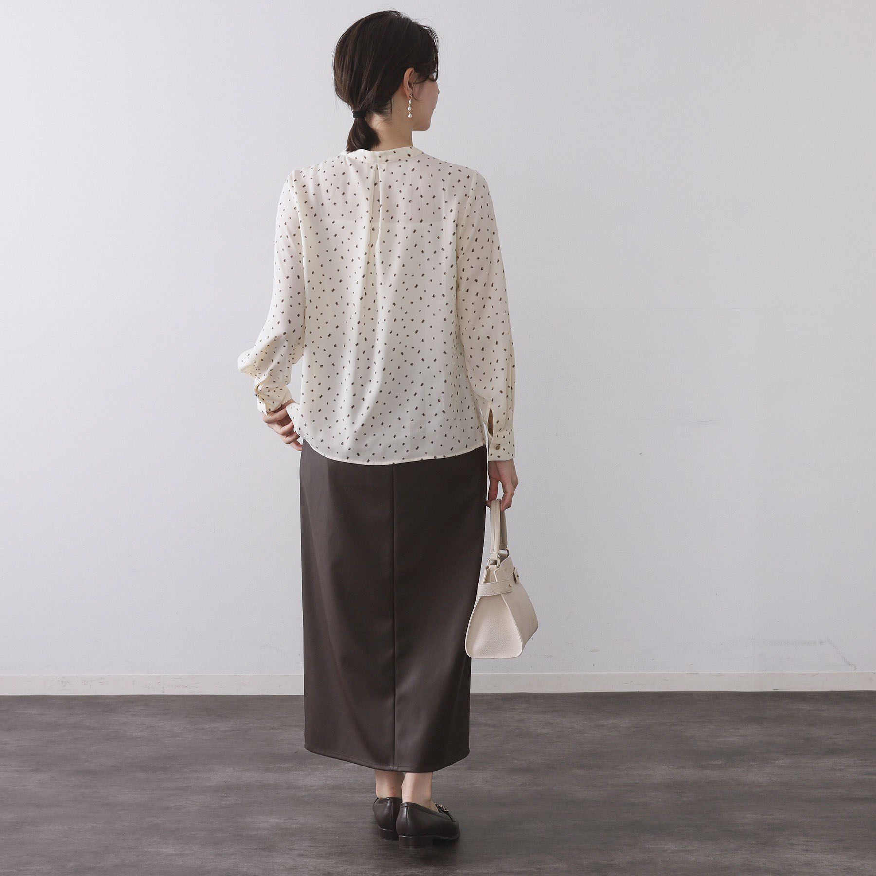 OPAQUE.CLIP「プリント柄タックデザインブラウス【洗濯機OK】」|シャツ・ブラウス|