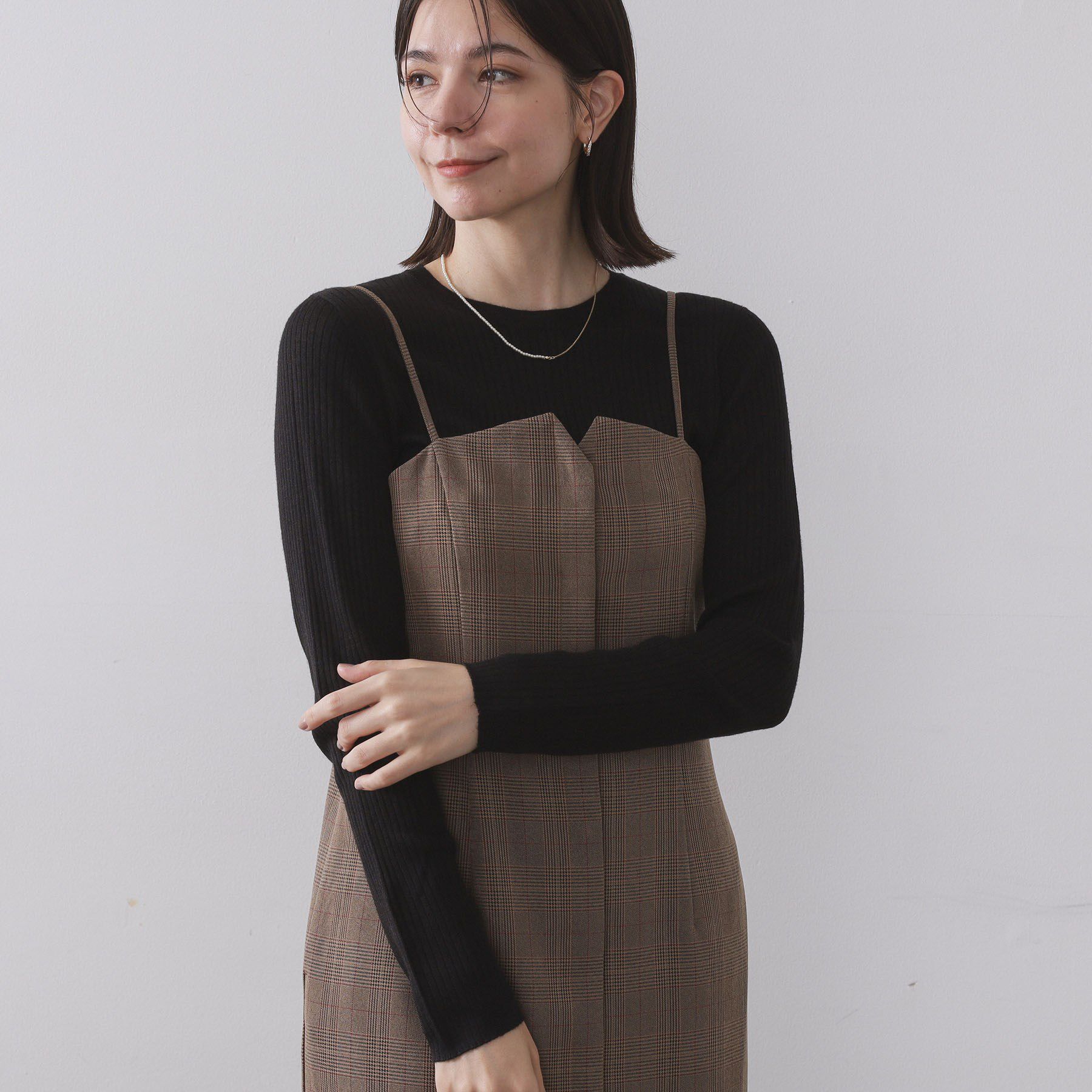 OPAQUE.CLIP「シアーリブニット【洗濯機OK】」|ニット・セーター|ブラック(019)