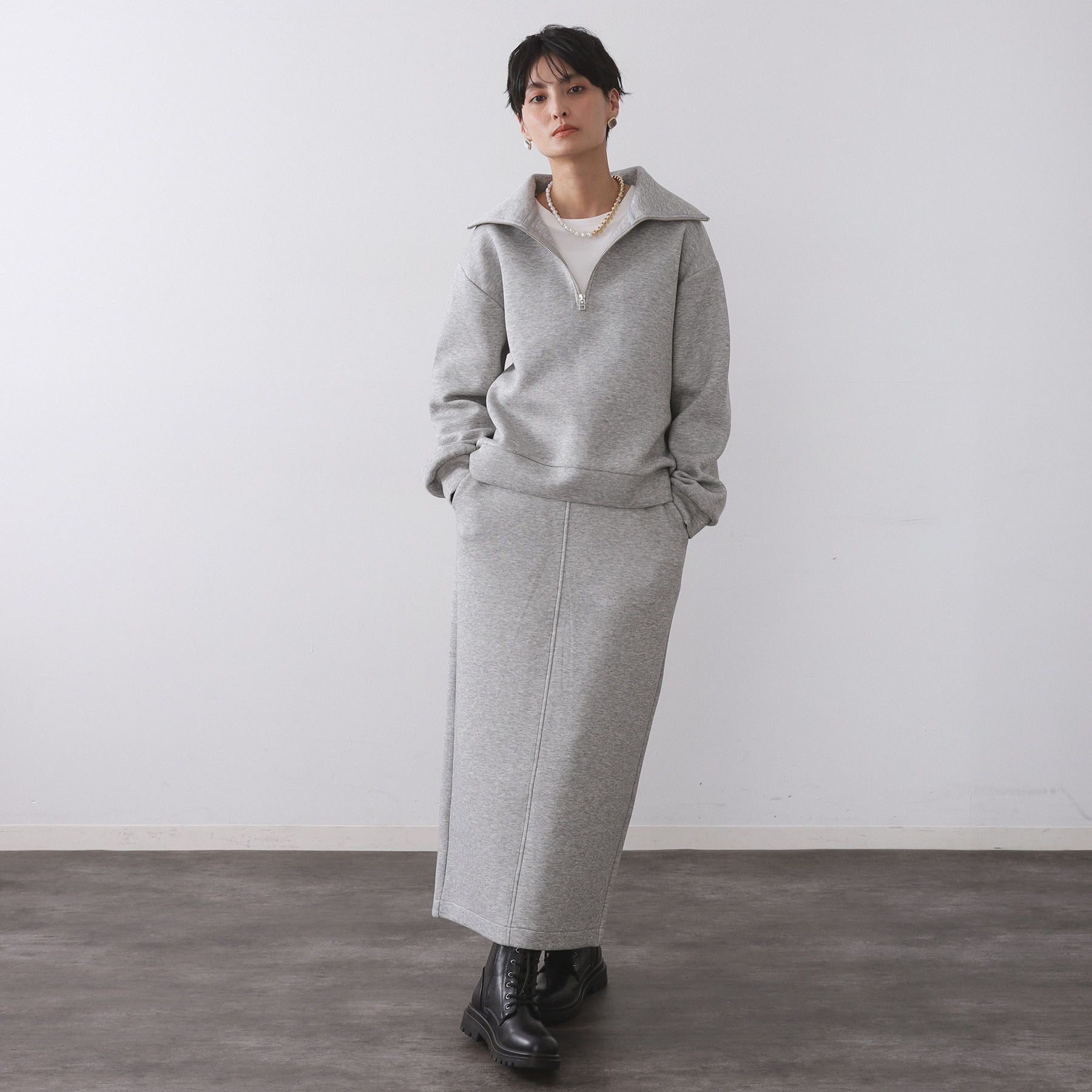 OPAQUE.CLIP「ハーフジップトップス/セットアップ対応可【洗濯機OK】」|Tシャツ・カットソー|