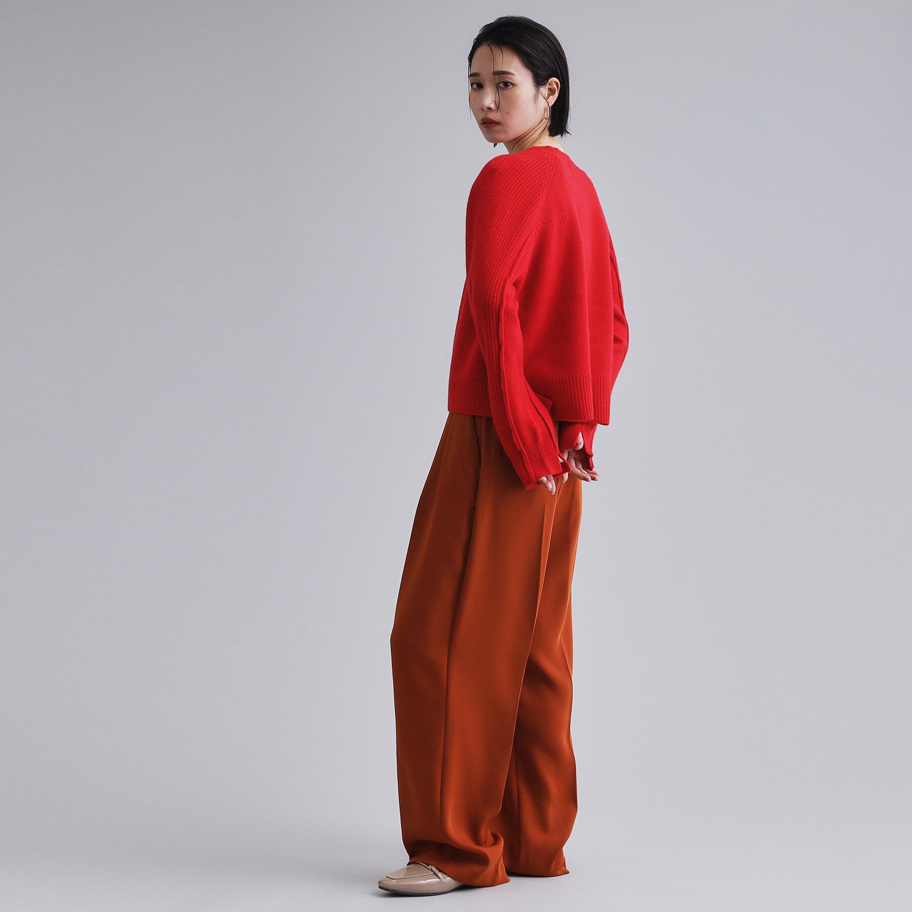 OPAQUE.CLIP「【es】メリノウール クルーミドルゲージニット」|ニット・セーター|