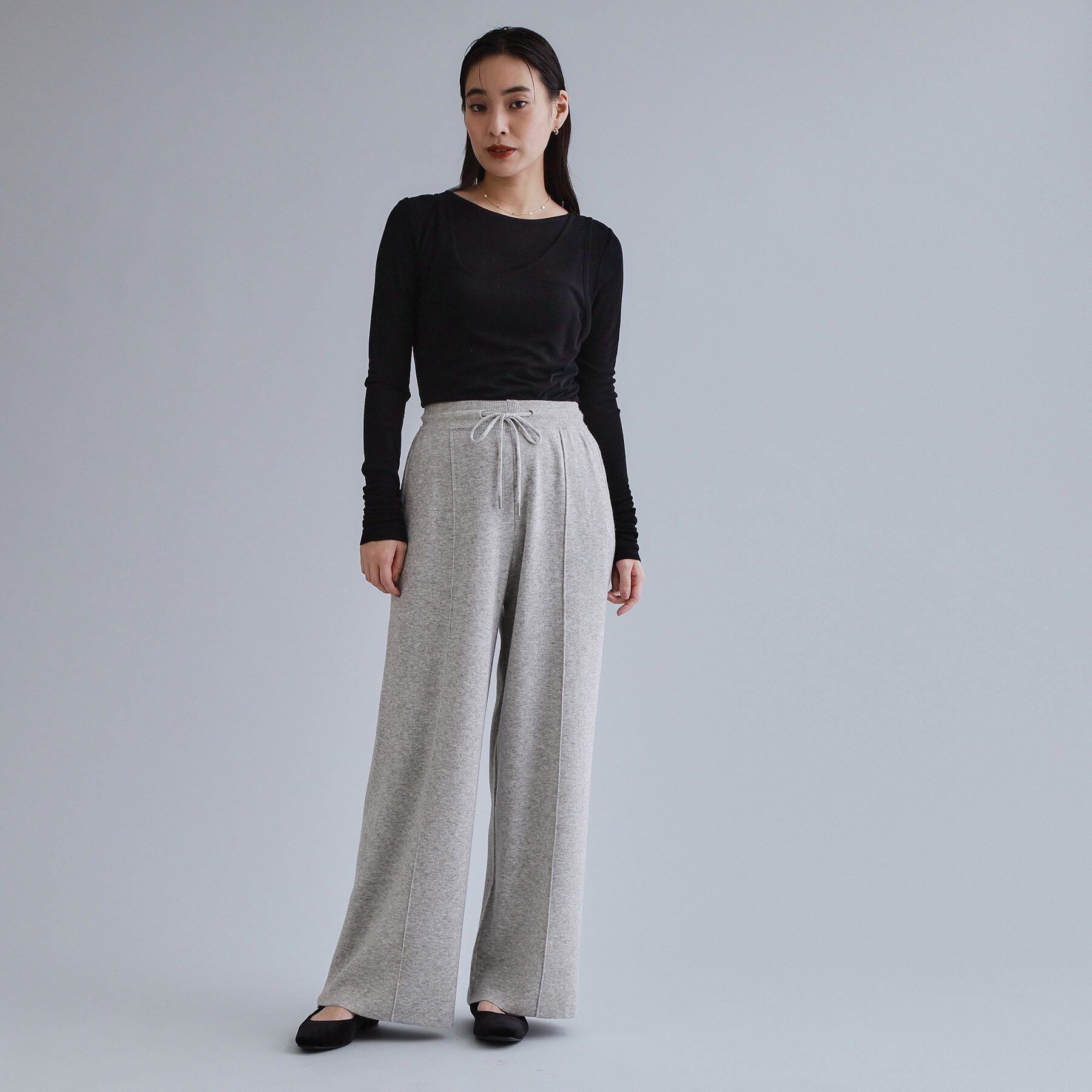 OPAQUE.CLIP「【es】ニットワイドパンツ【洗濯機OK】」|その他|