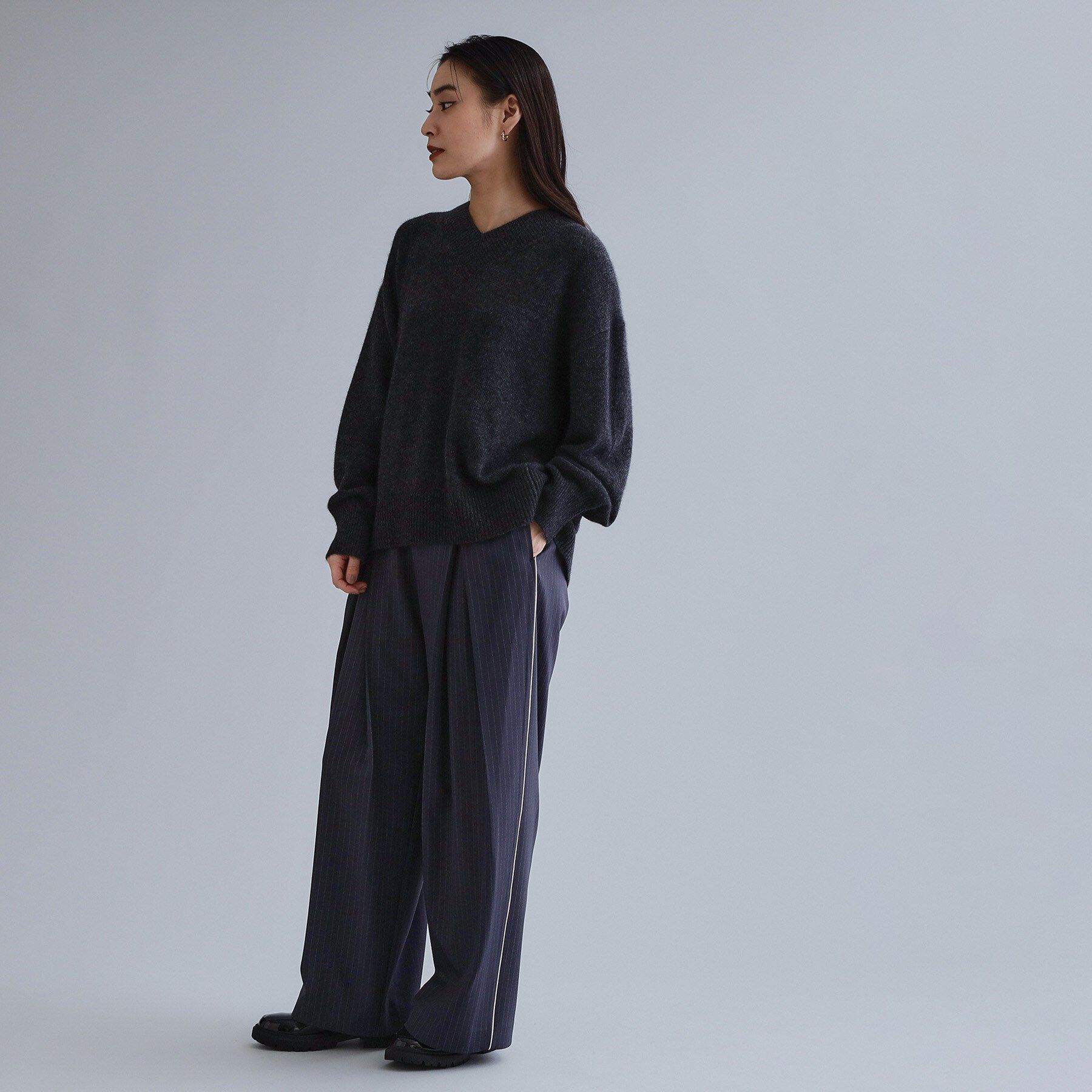 OPAQUE.CLIP「【es】ピンストライプ 変形ワイドパンツ【洗濯機OK】」|その他|