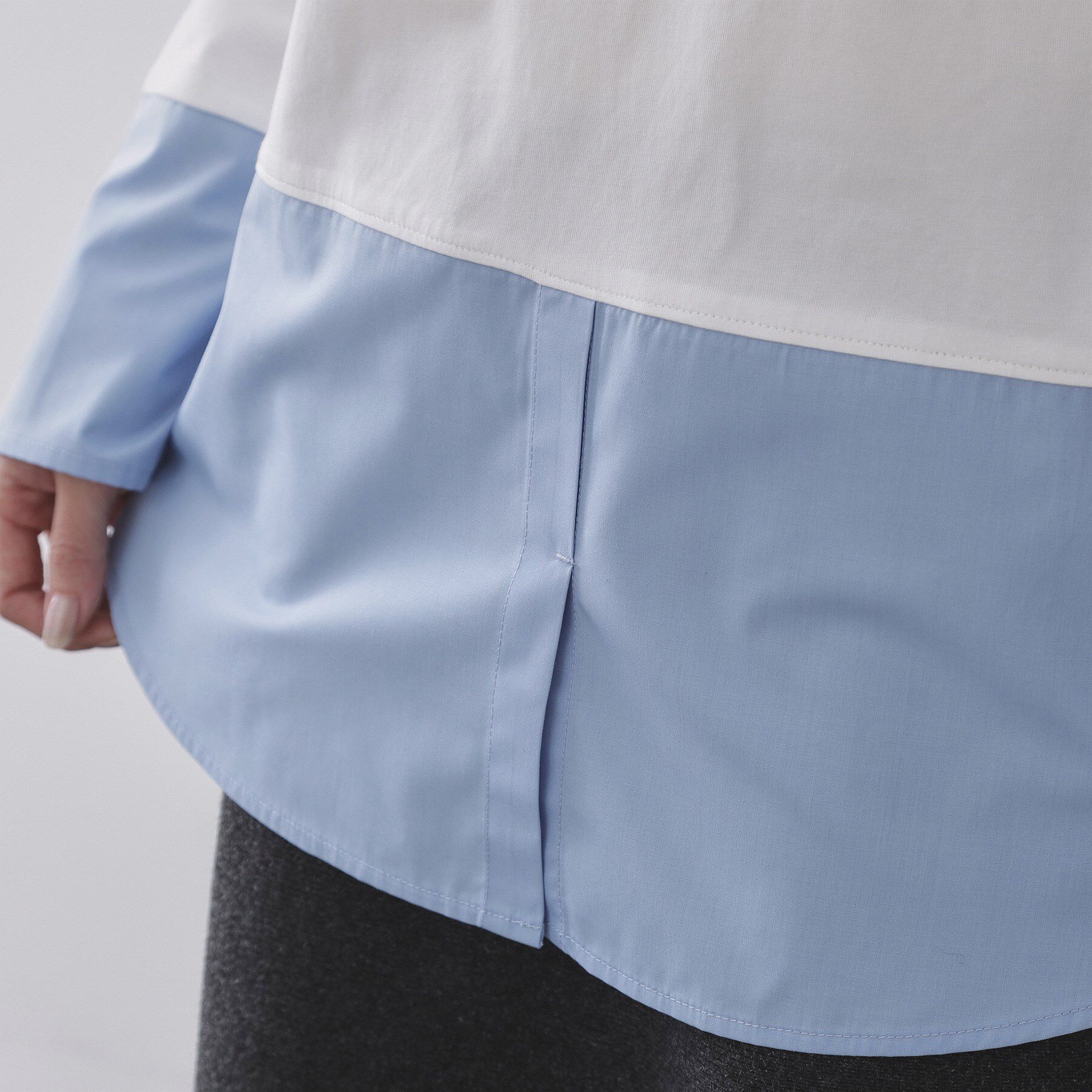 OPAQUE.CLIP「シャツドッキングカットソー【洗濯機OK】」|Tシャツ・カットソー|