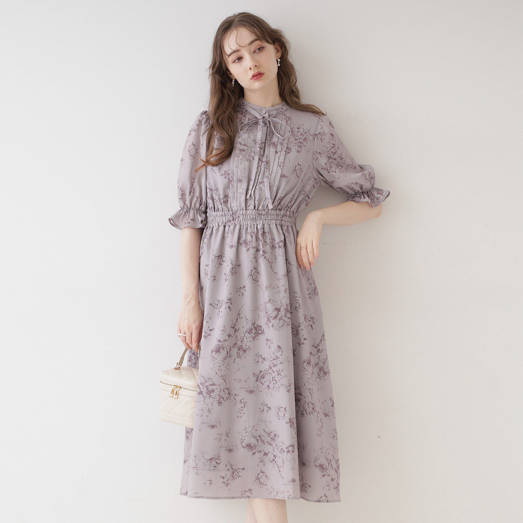 Couture broach「【オトナのためのクラシカルワンピ】花柄5分袖ワンピース」|ワンピース|