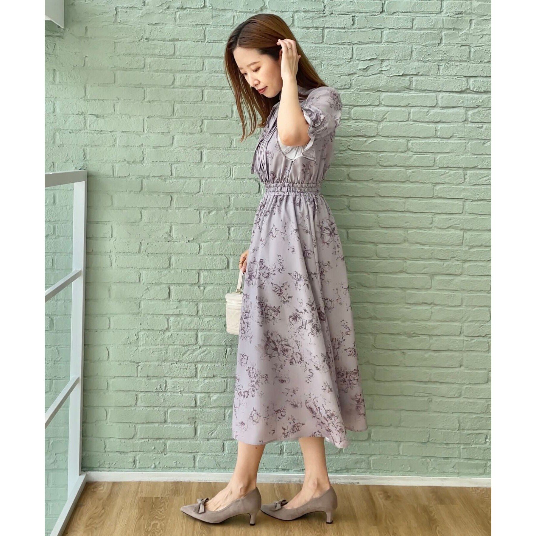 Couture broach「【オトナのためのクラシカルワンピ】花柄5分袖ワンピース」|ワンピース|