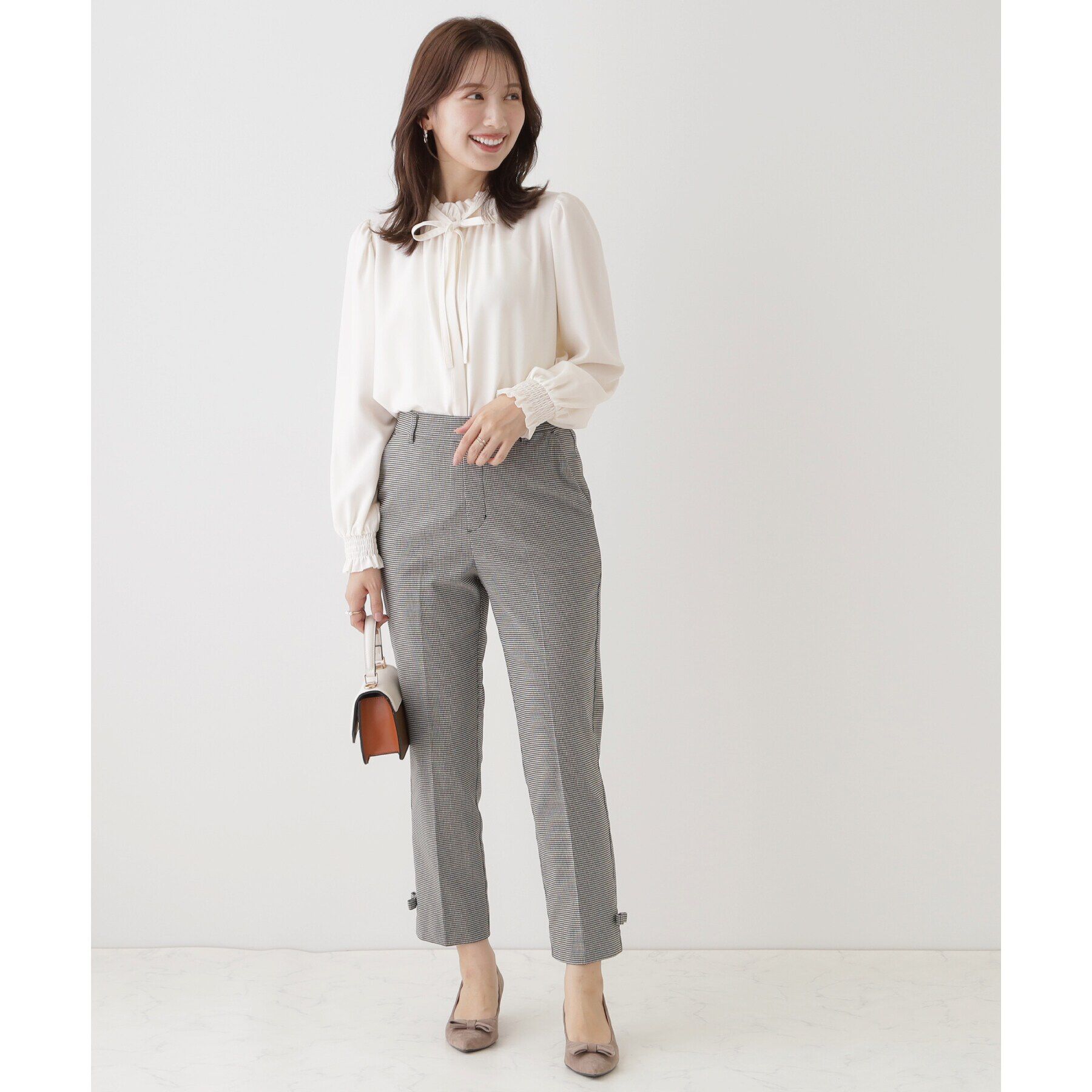 Couture broach「【ラクチンきれい見えパンツ】裾リボン裏起毛ハイパーパンツ」|その他|