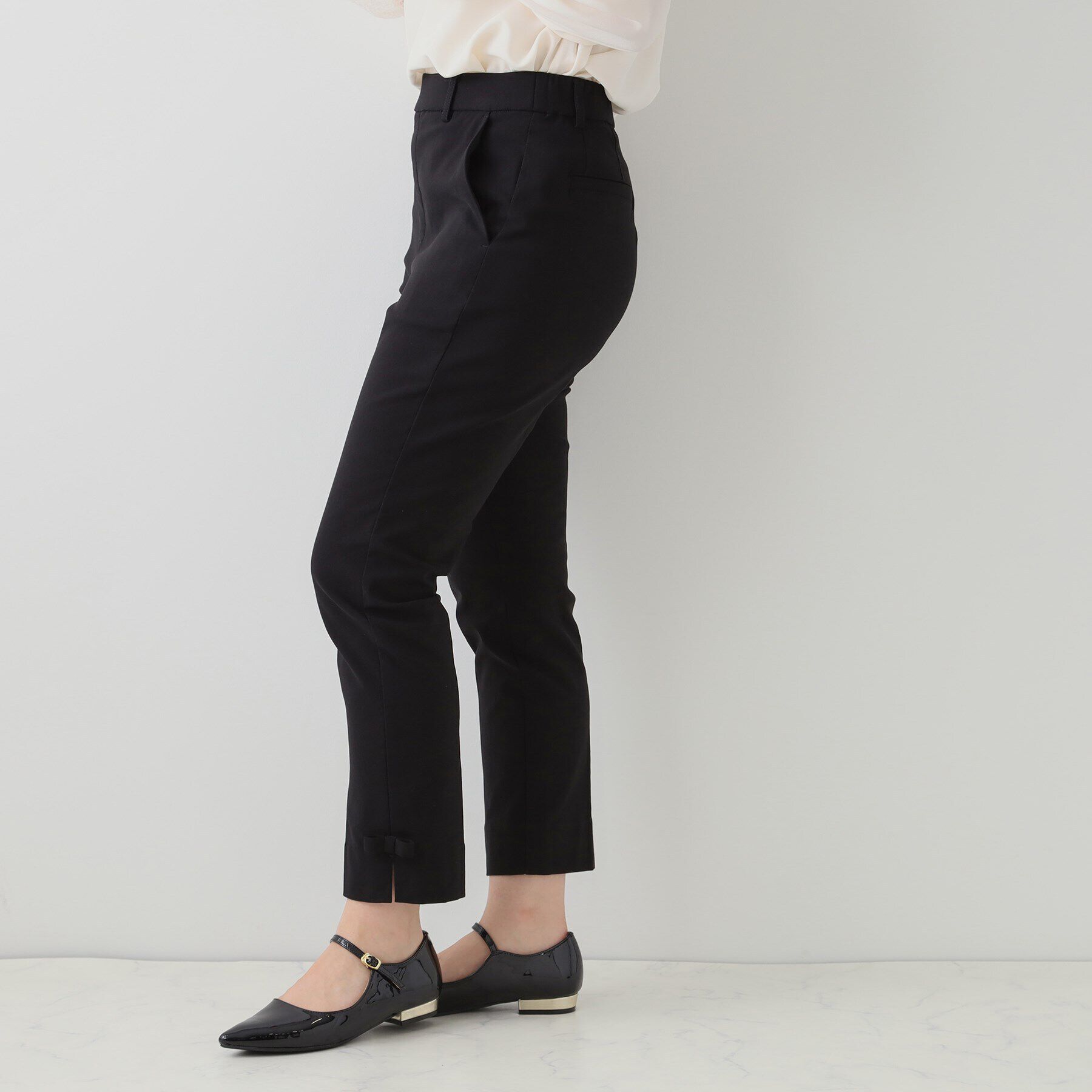 Couture broach「【ラクチンきれい見えパンツ】裾リボン裏起毛ハイパーパンツ」|その他|