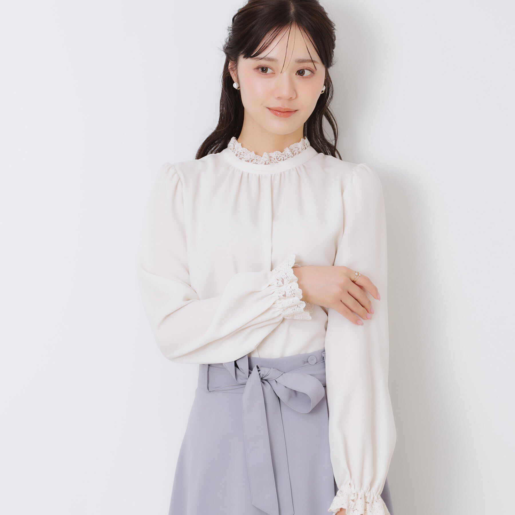 Couture broach「【ほろ甘・大人カワイイ】エンブロレース2WAYブラウス」|シャツ・ブラウス|