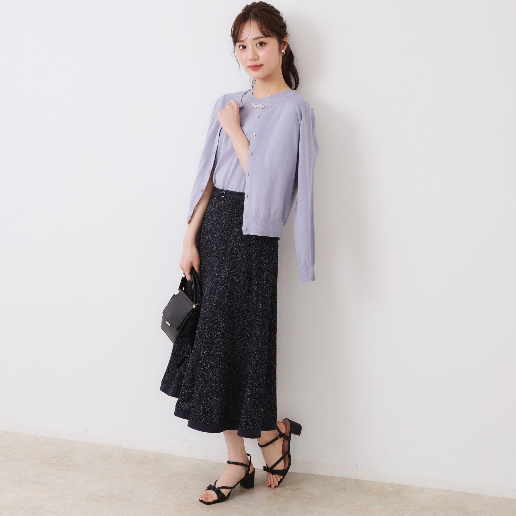 Couture broach「【洗える・きれいめ・通勤】サマーツイード配色フレアスカート」|スカート|