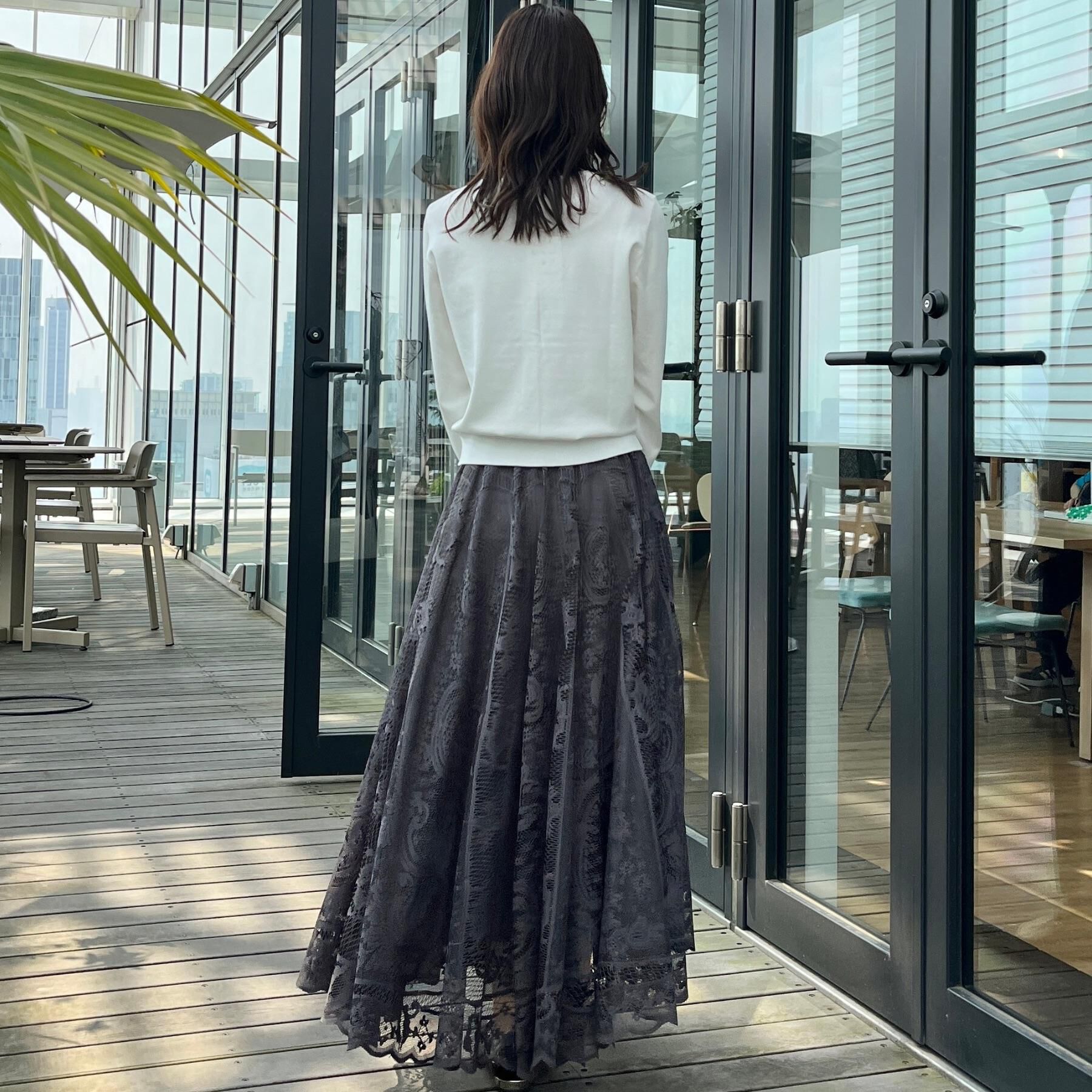 Couture broach「【上品・通勤】サークルレーススカート」|スカート|