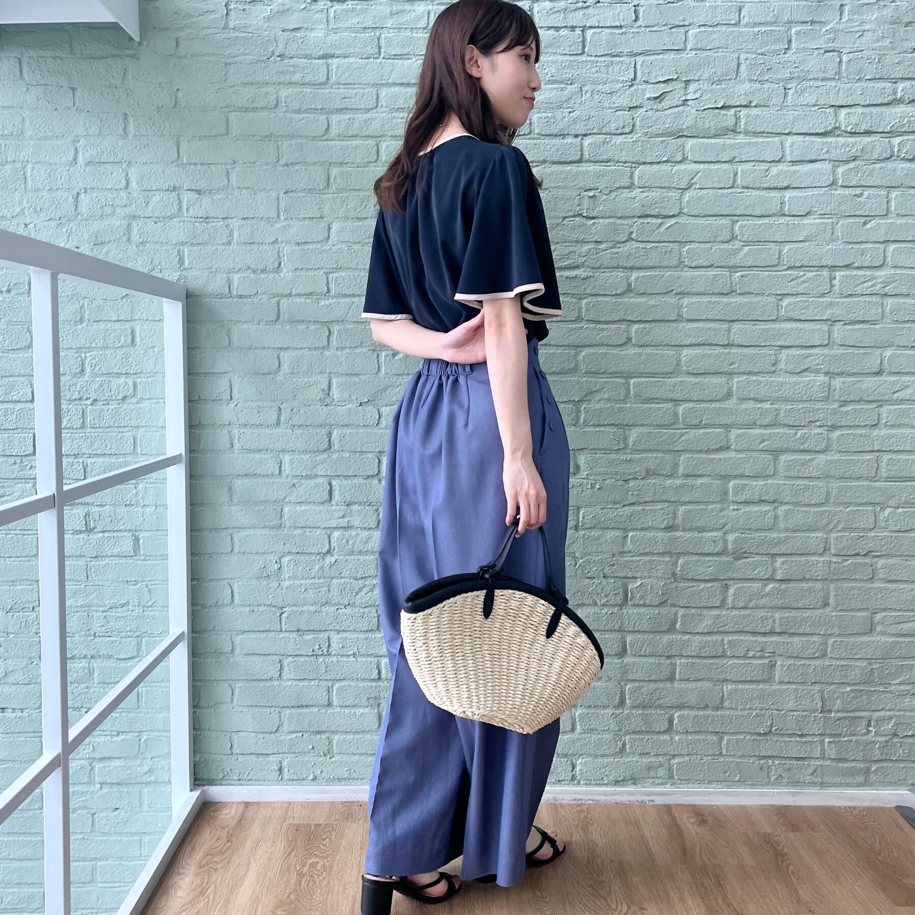 Couture broach「【きれいめ・二の腕カバー・通勤】配色フレア2WAYブラウス」|シャツ・ブラウス|