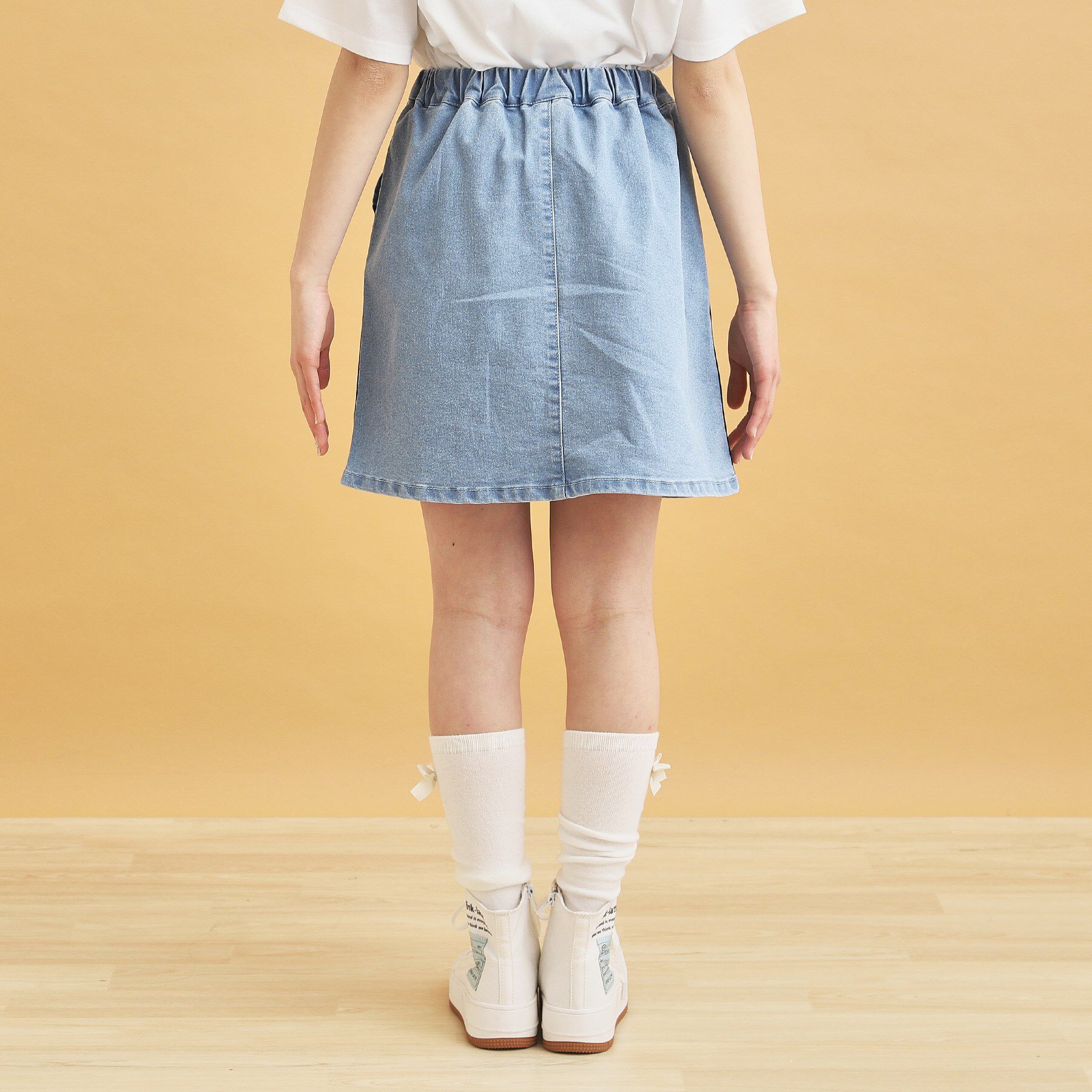 PINK-latte「サイドラインストレッチスカート」|スカート|