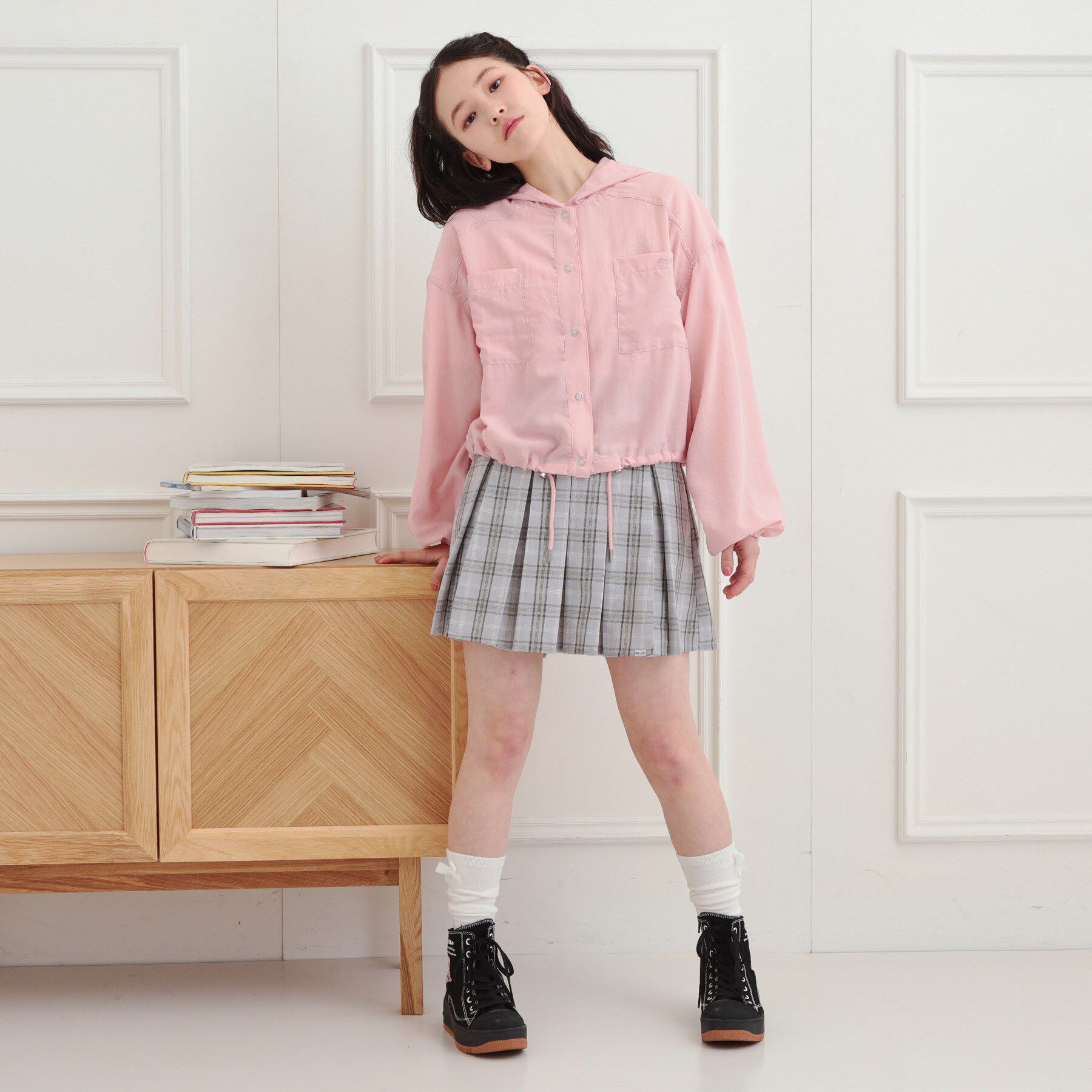 PINK-latte「ショート丈ブルゾン」|ブルゾン・スタジャン|