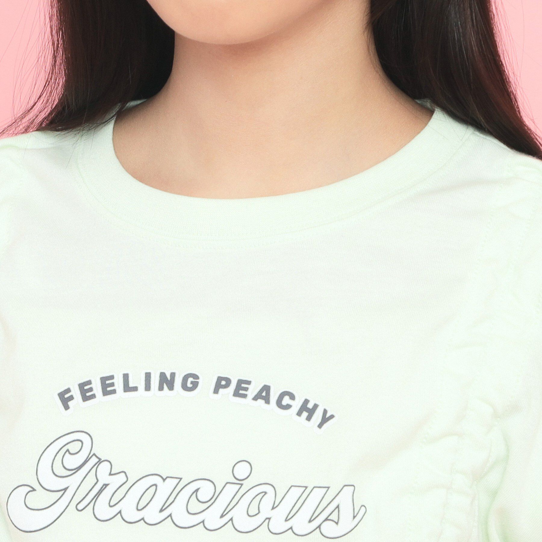 PINK-latte「フロントドロストリボンTシャツ」|Tシャツ・カットソー|