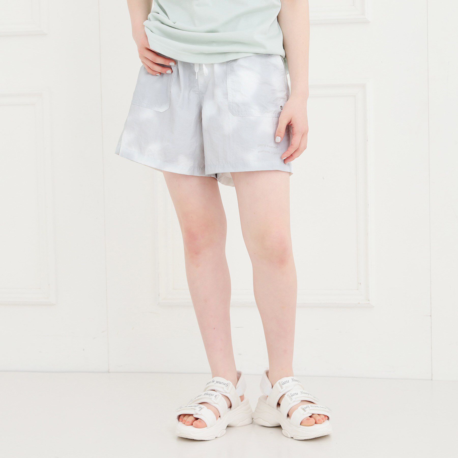 PINK-latte「【軽・らく】イージーショートパンツ」|キュロット|ブラック(319)