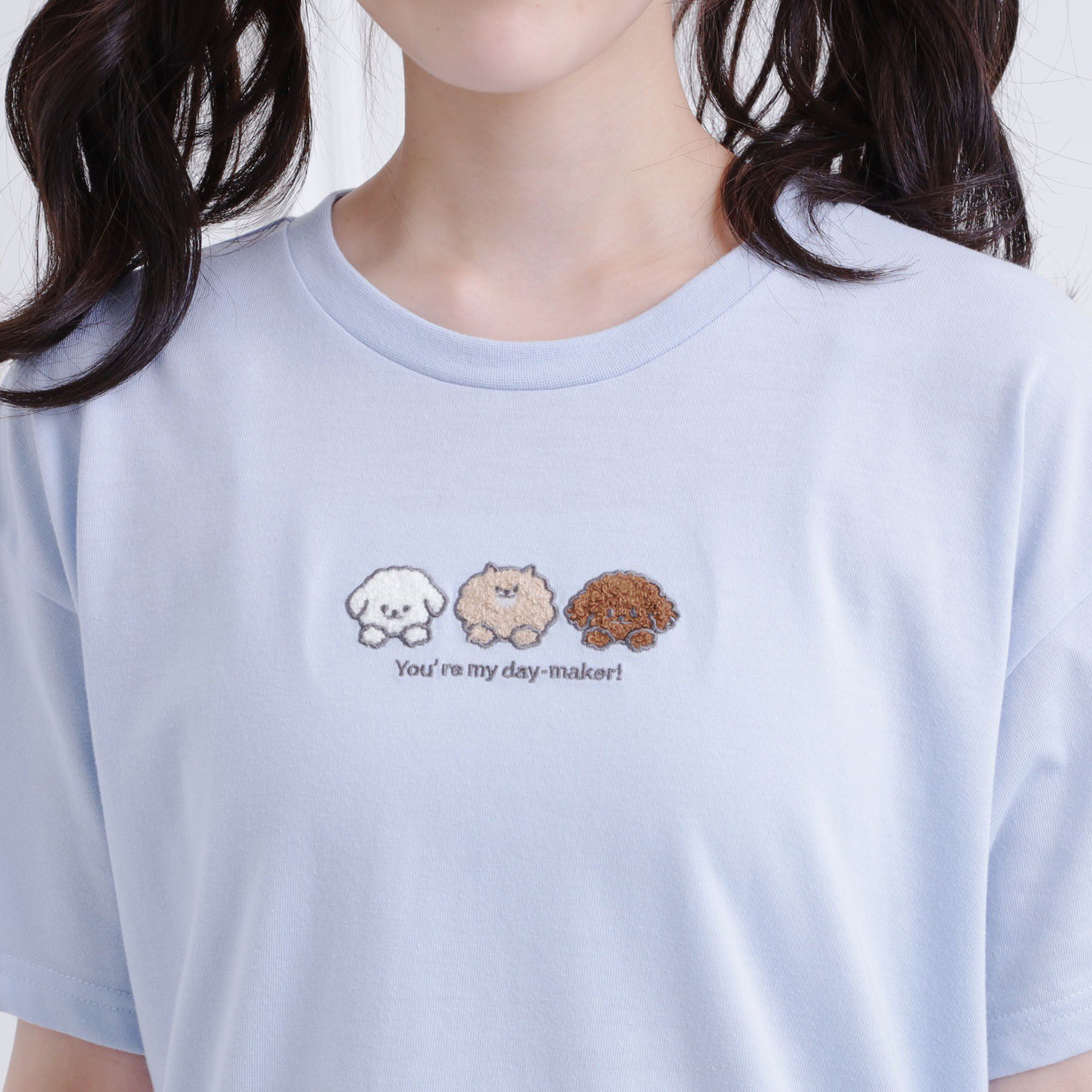 PINK-latte「接触冷感 ワンちゃんサガラTシャツ」|Tシャツ・カットソー|