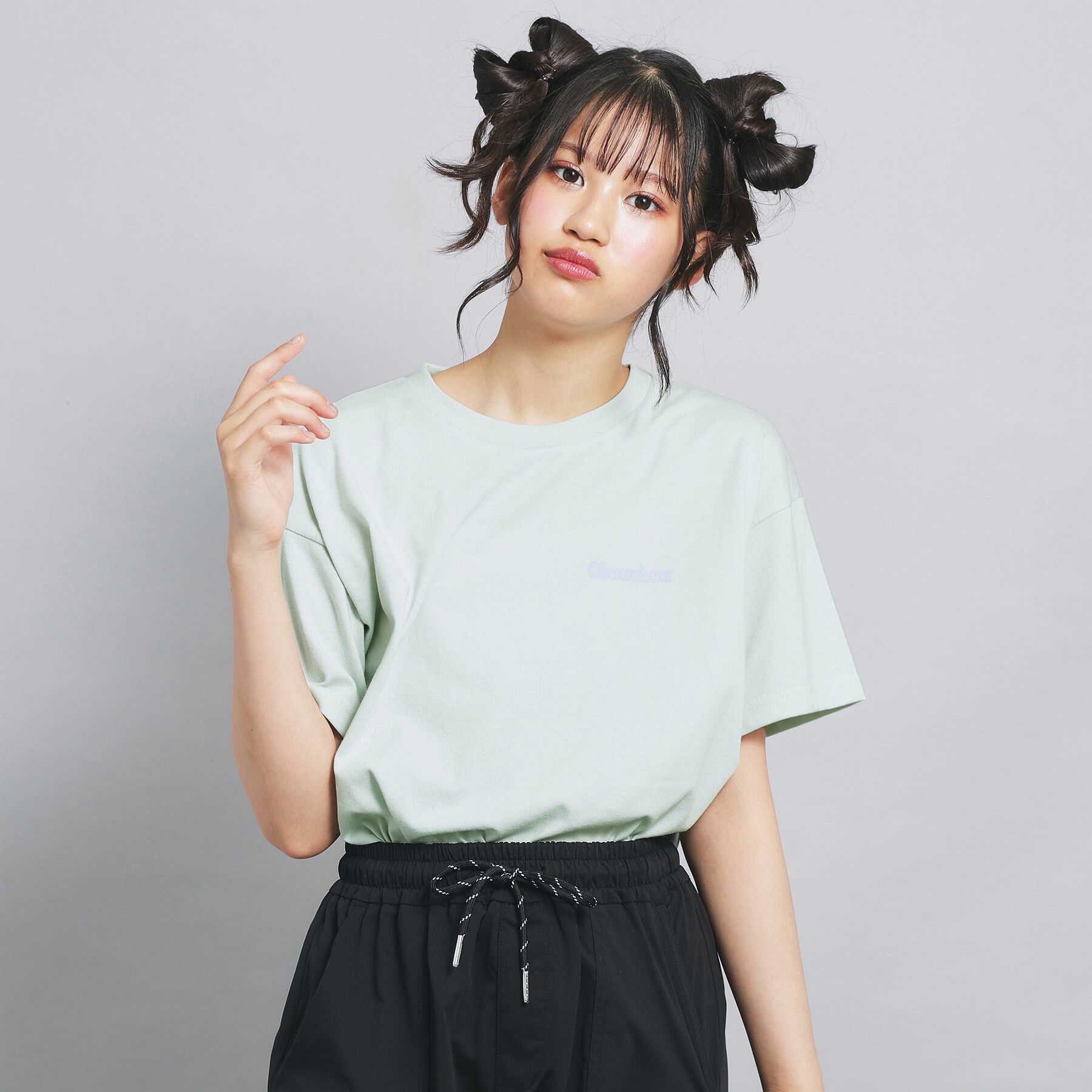 PINK-latte「ペアくまちゃんビッグTシャツ」|Tシャツ・カットソー|ミントグリーン(02