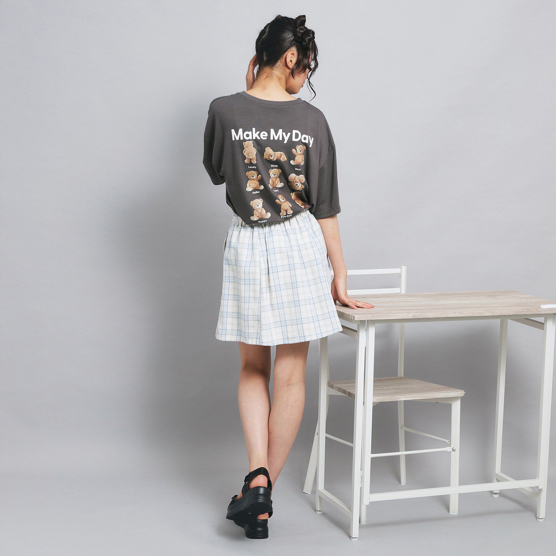 PINK-latte「くまいっぱいビッグTシャツ」|Tシャツ・カットソー|