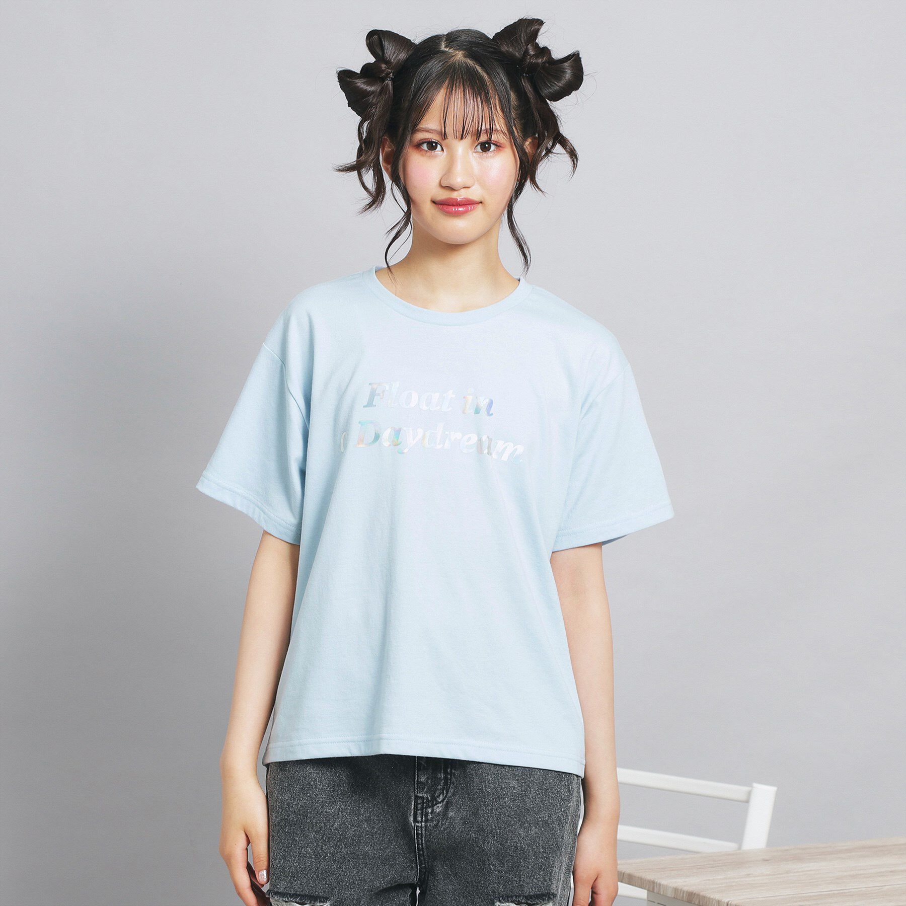 PINK-latte「オーロラプリントハートあきTシャツ」|Tシャツ・カットソー|