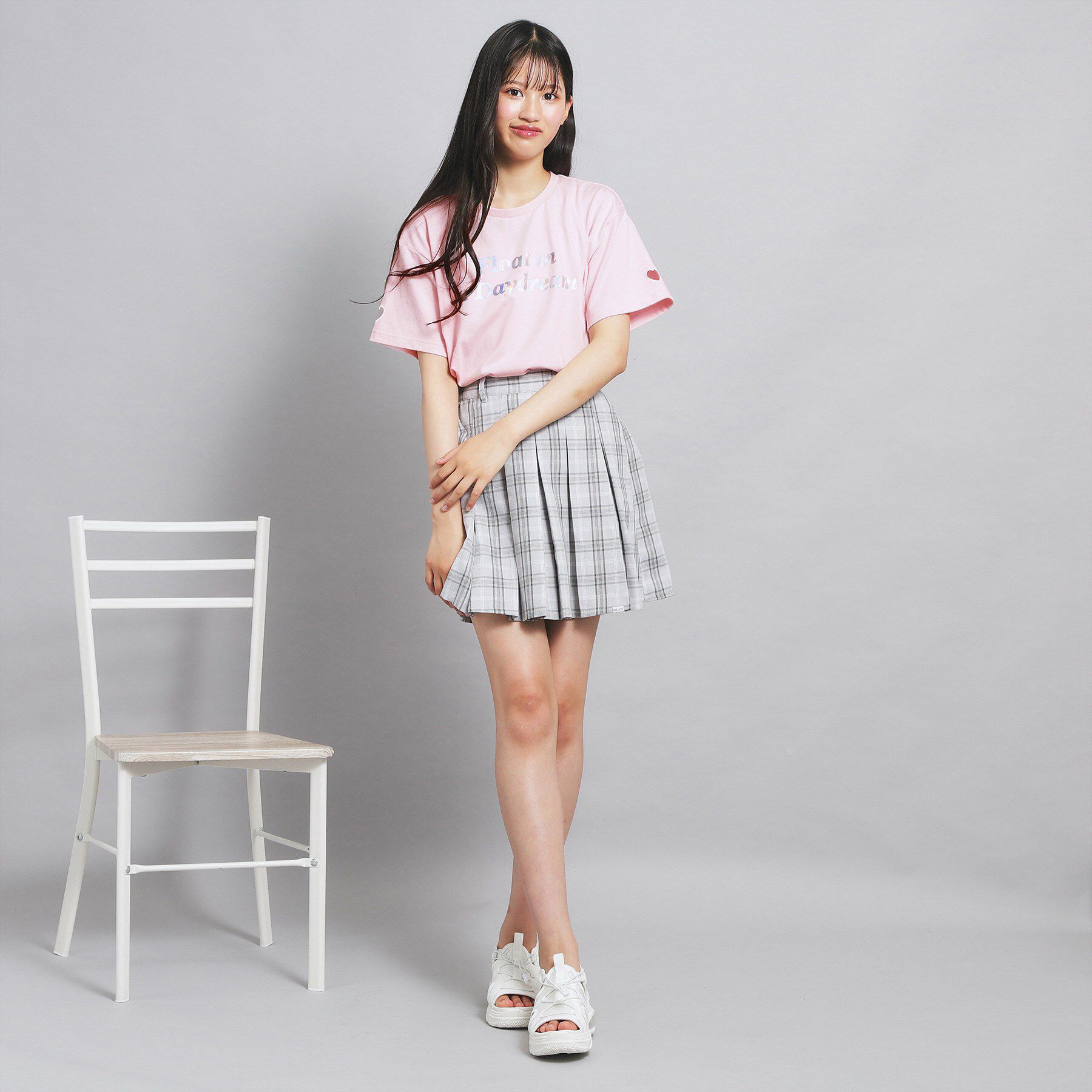 PINK-latte「オーロラプリントハートあきTシャツ」|Tシャツ・カットソー|