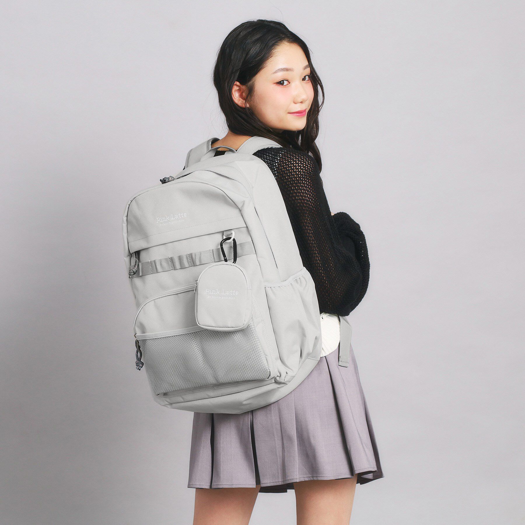 PINK-latte「【容量約30L】ポーチ付き多機能リュック」|リュック|