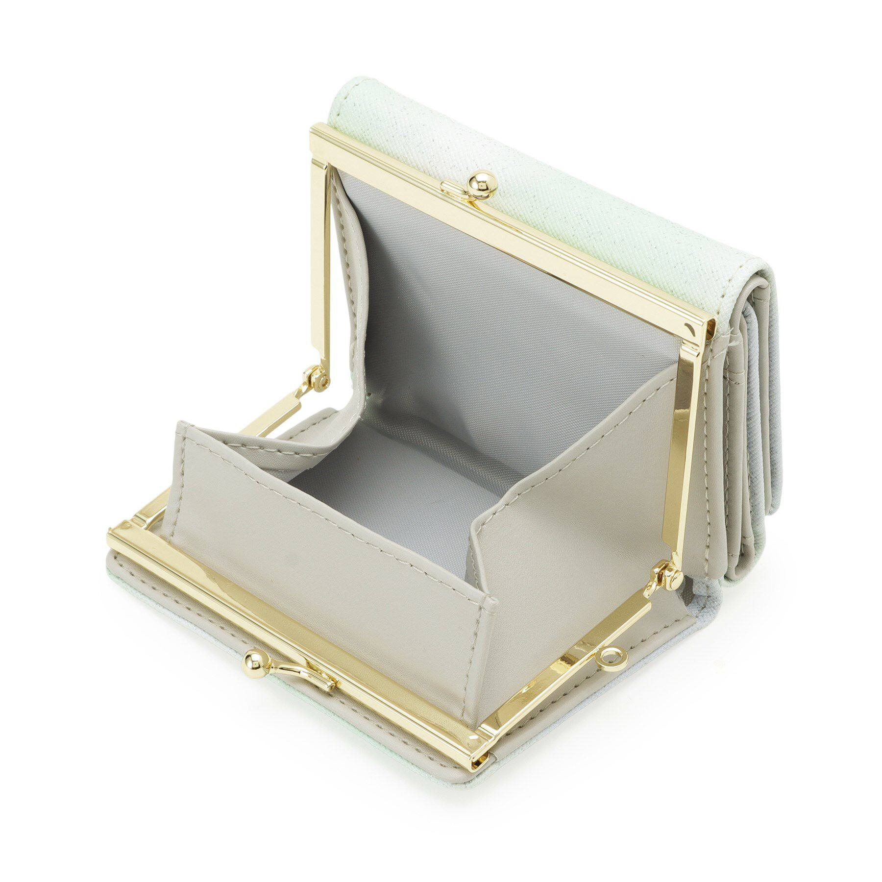 PINK-latte「ハートラメがま口コンパクトウォレット」|財布|