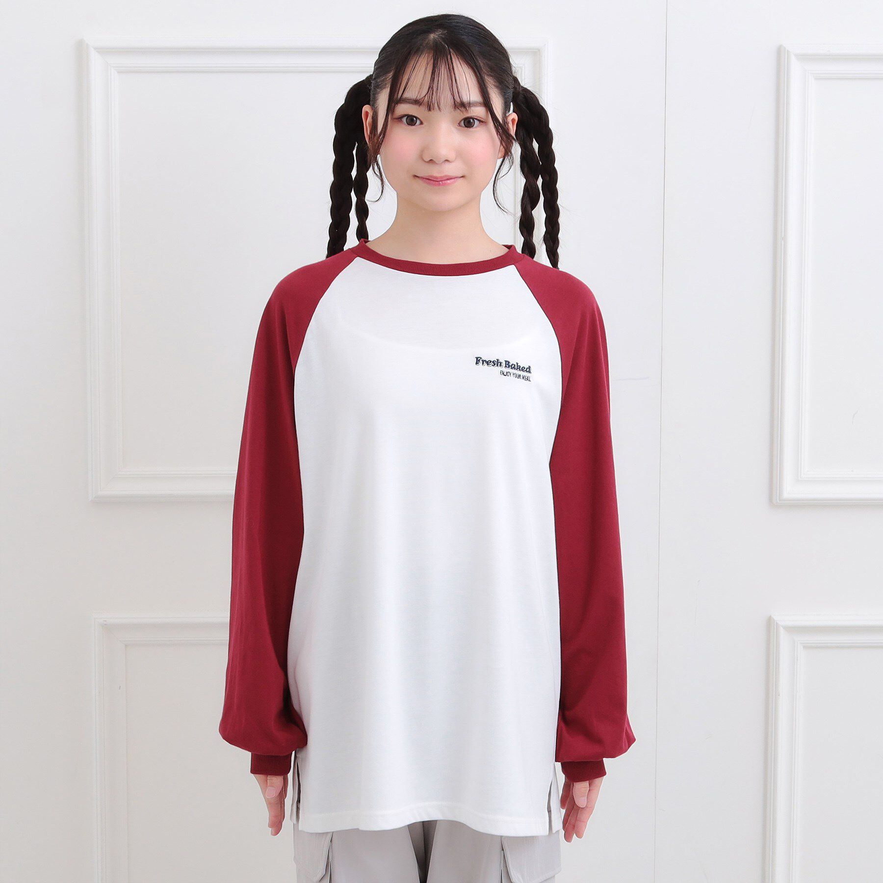 PINK-latte「ラグランサガラチュニックロンT」|Tシャツ・カットソー|