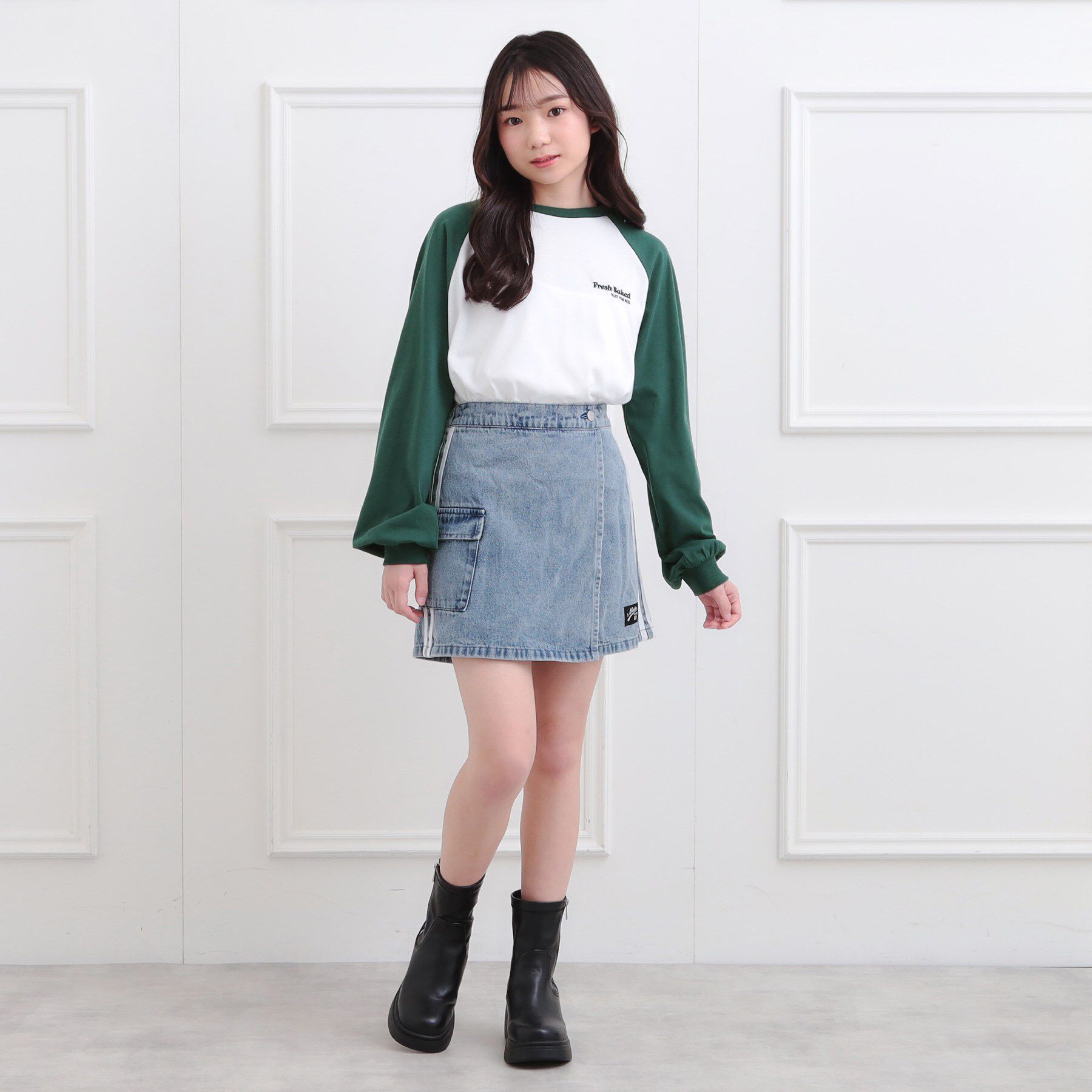 PINK-latte「ラグランサガラチュニックロンT」|Tシャツ・カットソー|