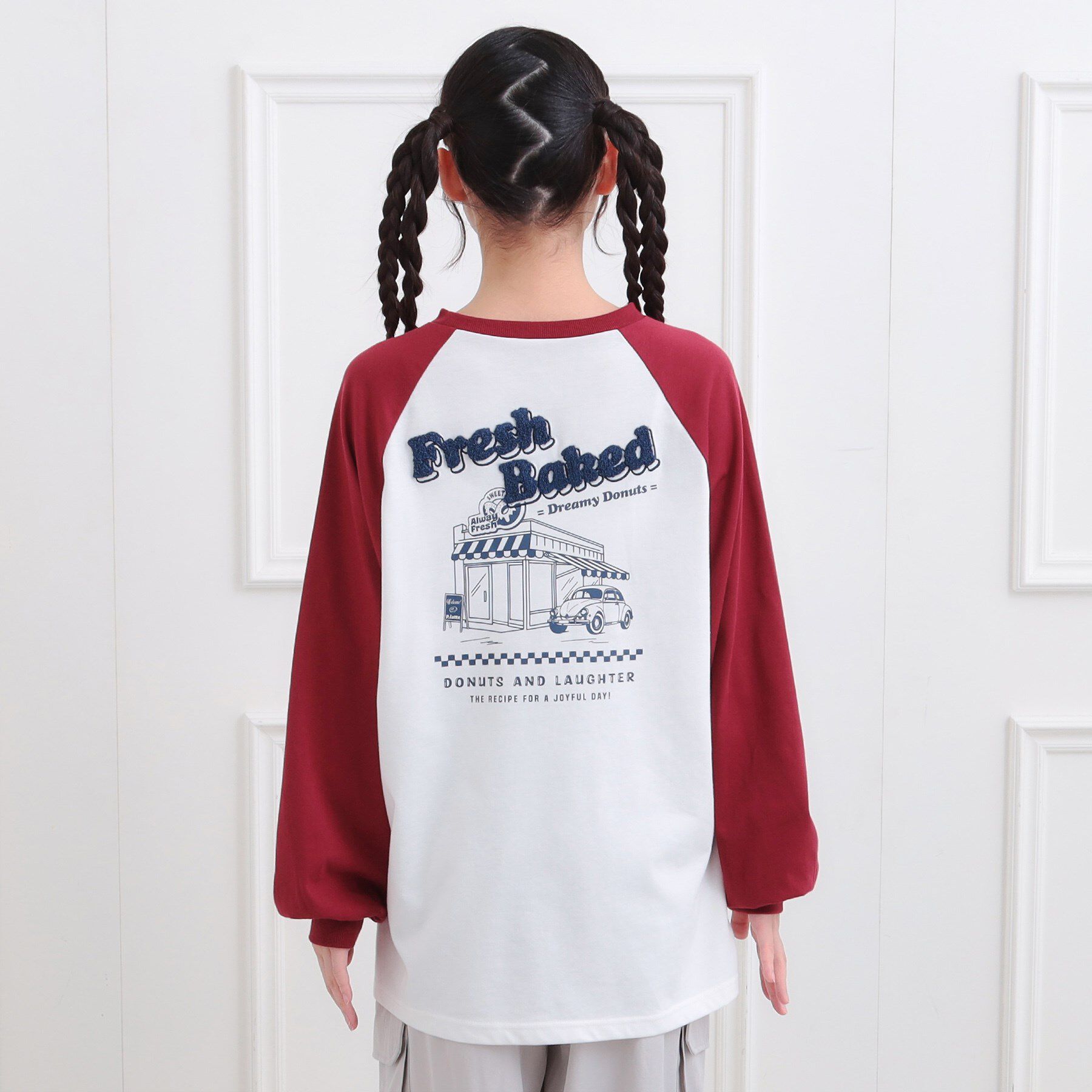 PINK-latte「ラグランサガラチュニックロンT」|Tシャツ・カットソー|