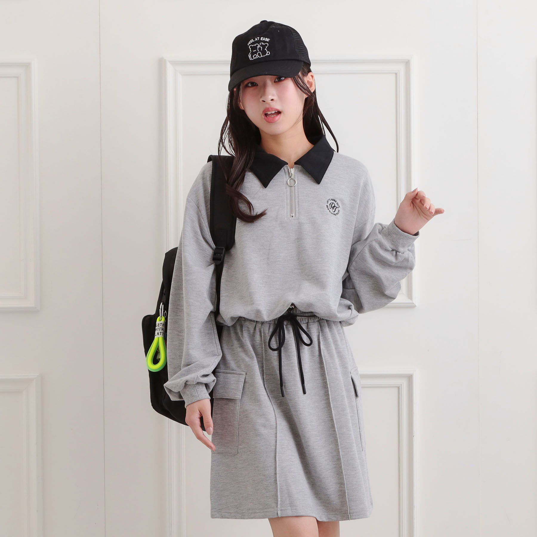 PINK-latte「【セットアップ】ハーフジップ＋カーゴスカート」|その他|