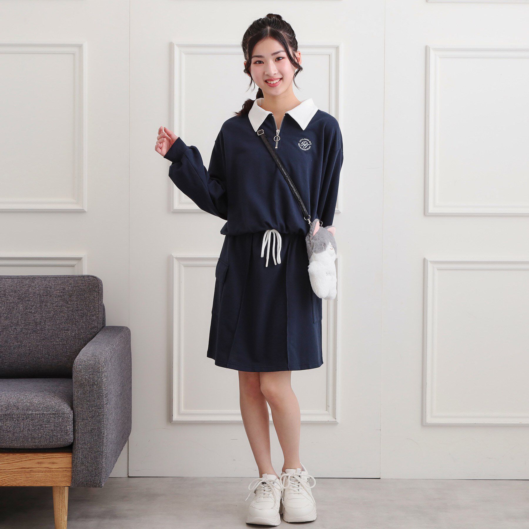 PINK-latte「【セットアップ】ハーフジップ＋カーゴスカート」|その他|