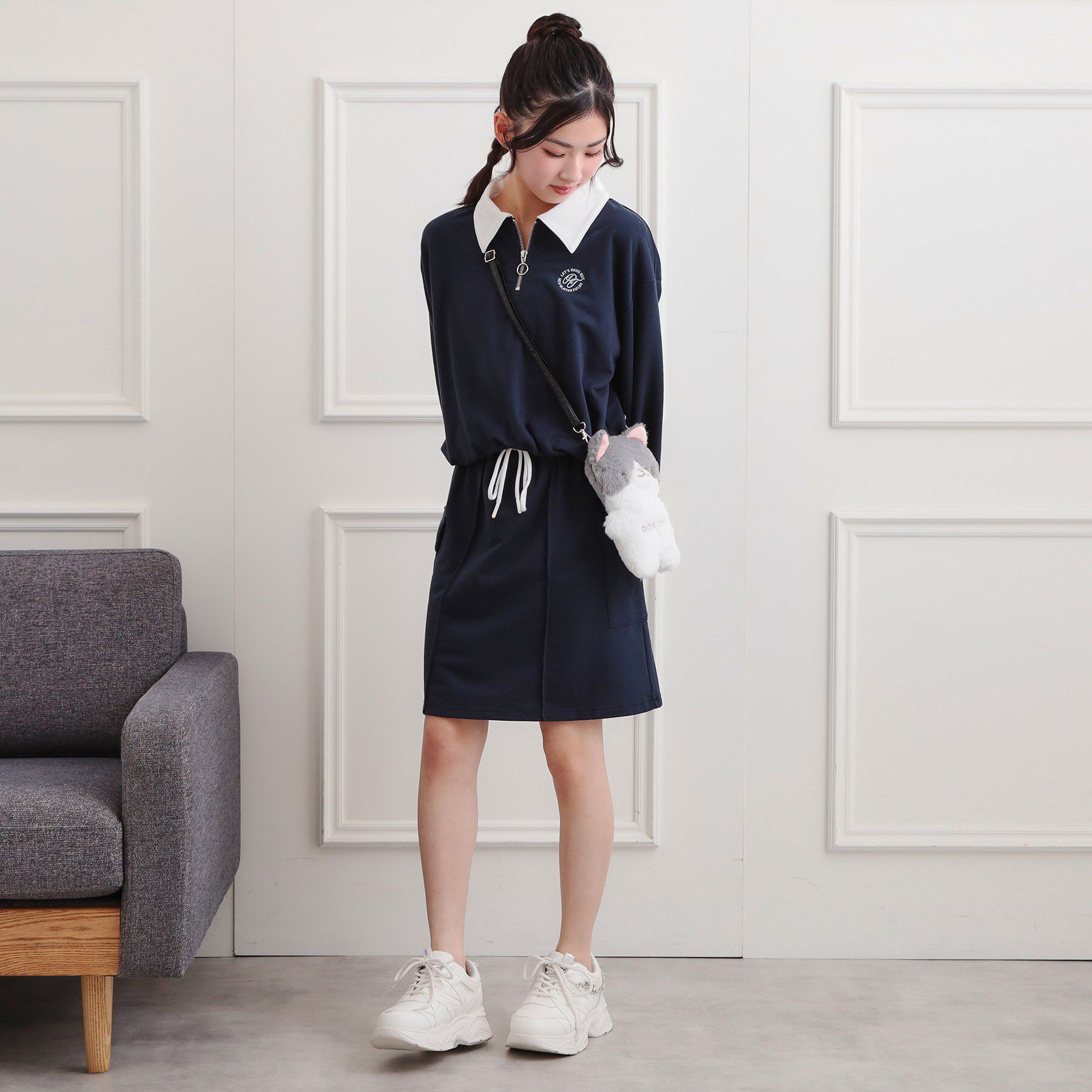 PINK-latte「【セットアップ】ハーフジップ＋カーゴスカート」|その他|