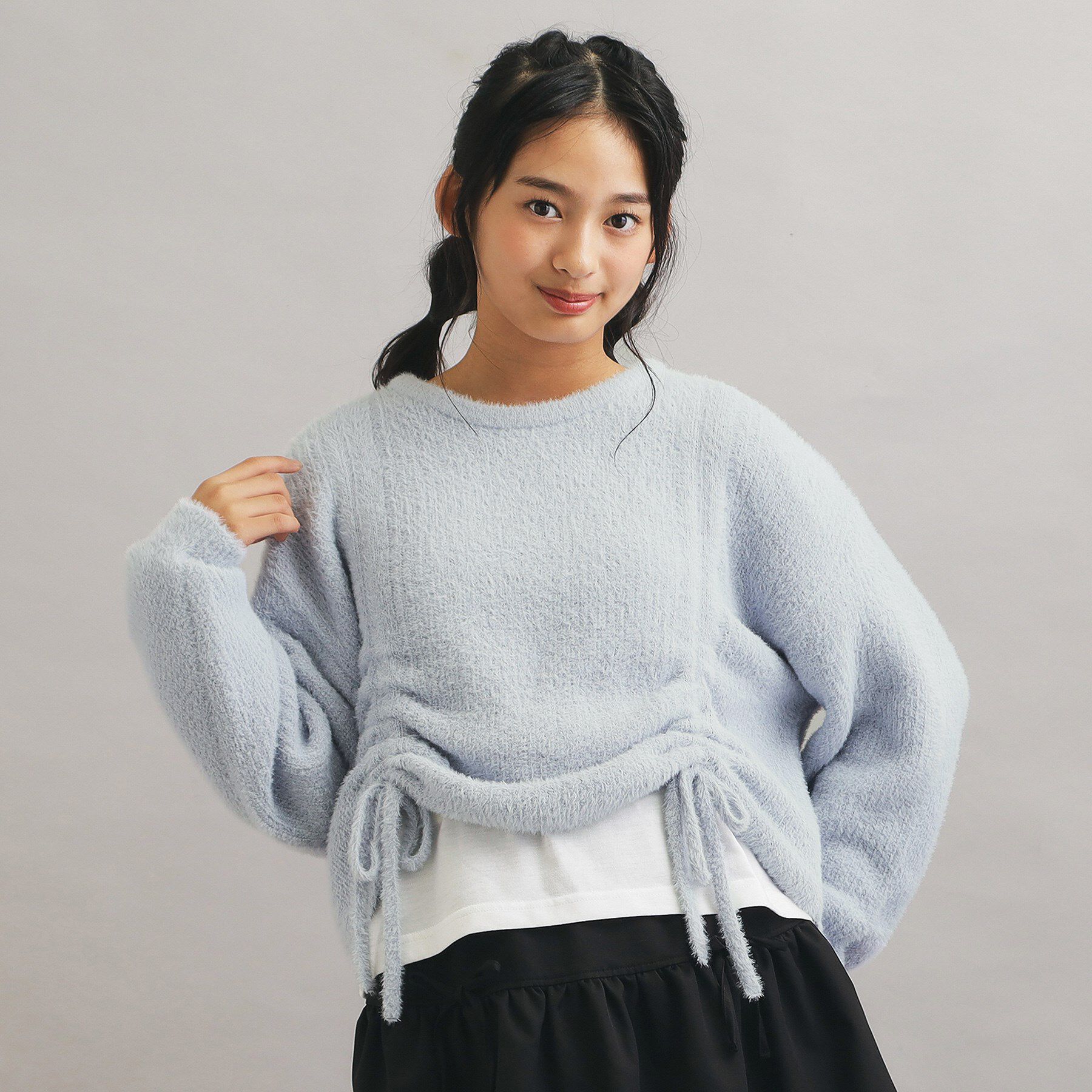 PINK-latte「【セットアイテム】ドロスト＋ロンTセットプルオーバー」|ニット・セーター|