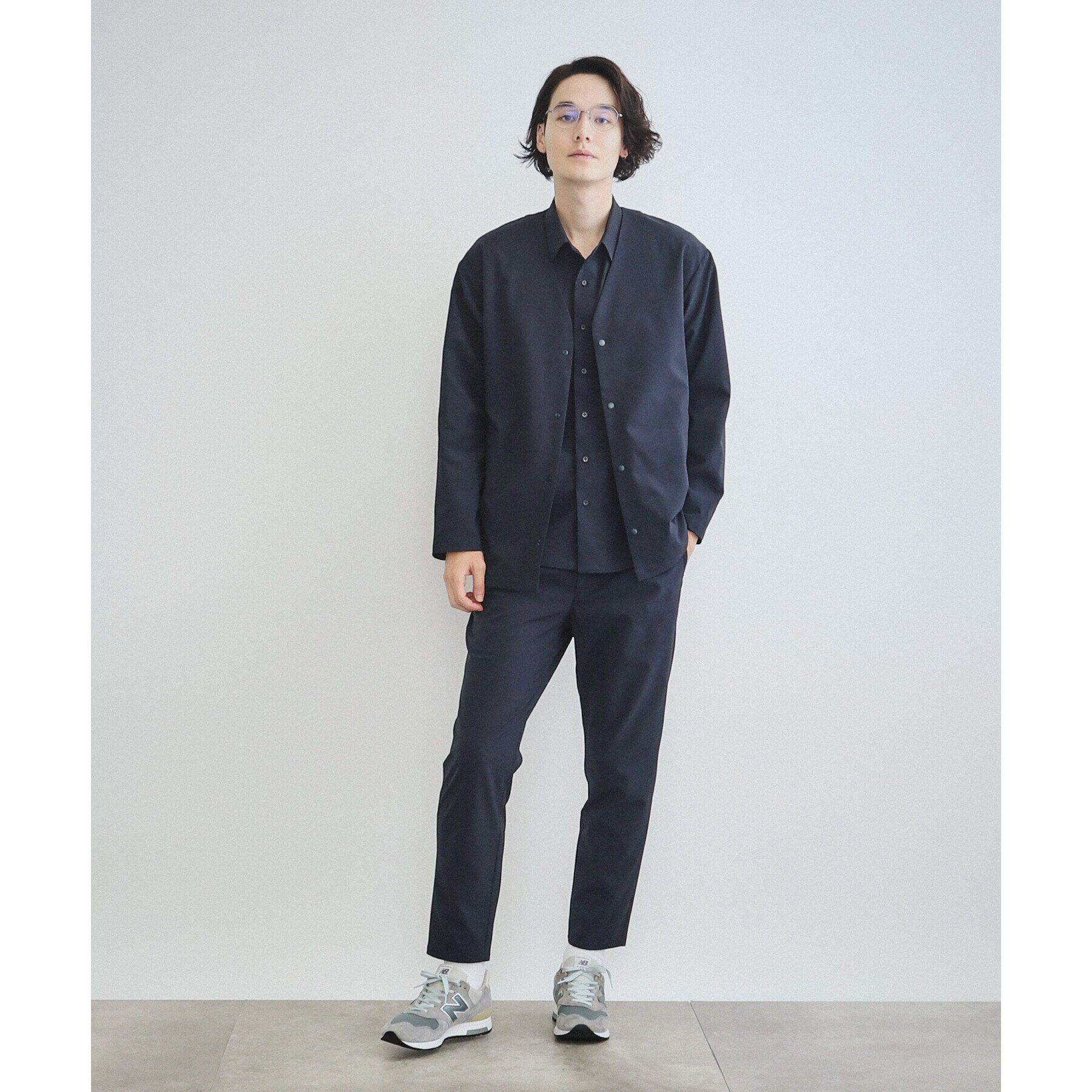 THE SHOP TK「【360&deg;ストレッチ／セットアップ可】リッチポリノーカラージャケット」|カーディガン|