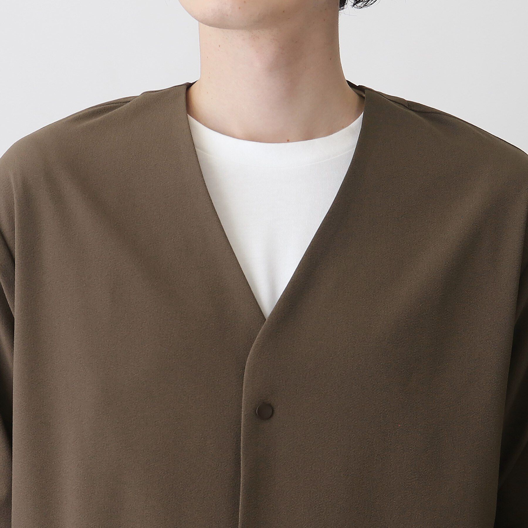 THE SHOP TK「【360&deg;ストレッチ／セットアップ可】リッチポリノーカラージャケット」|カーディガン|