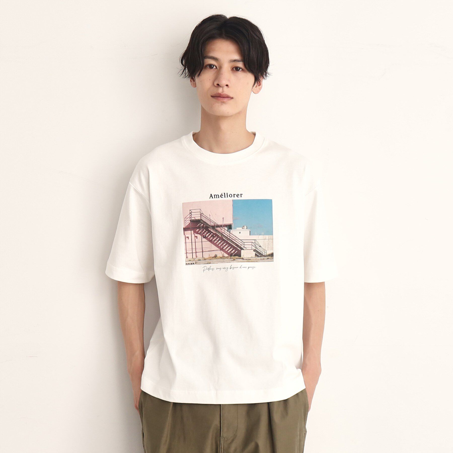 THE SHOP TK「オーガニックコットンFrenchフォトTシャツ」|Tシャツ・カットソー|オフホワイト(103