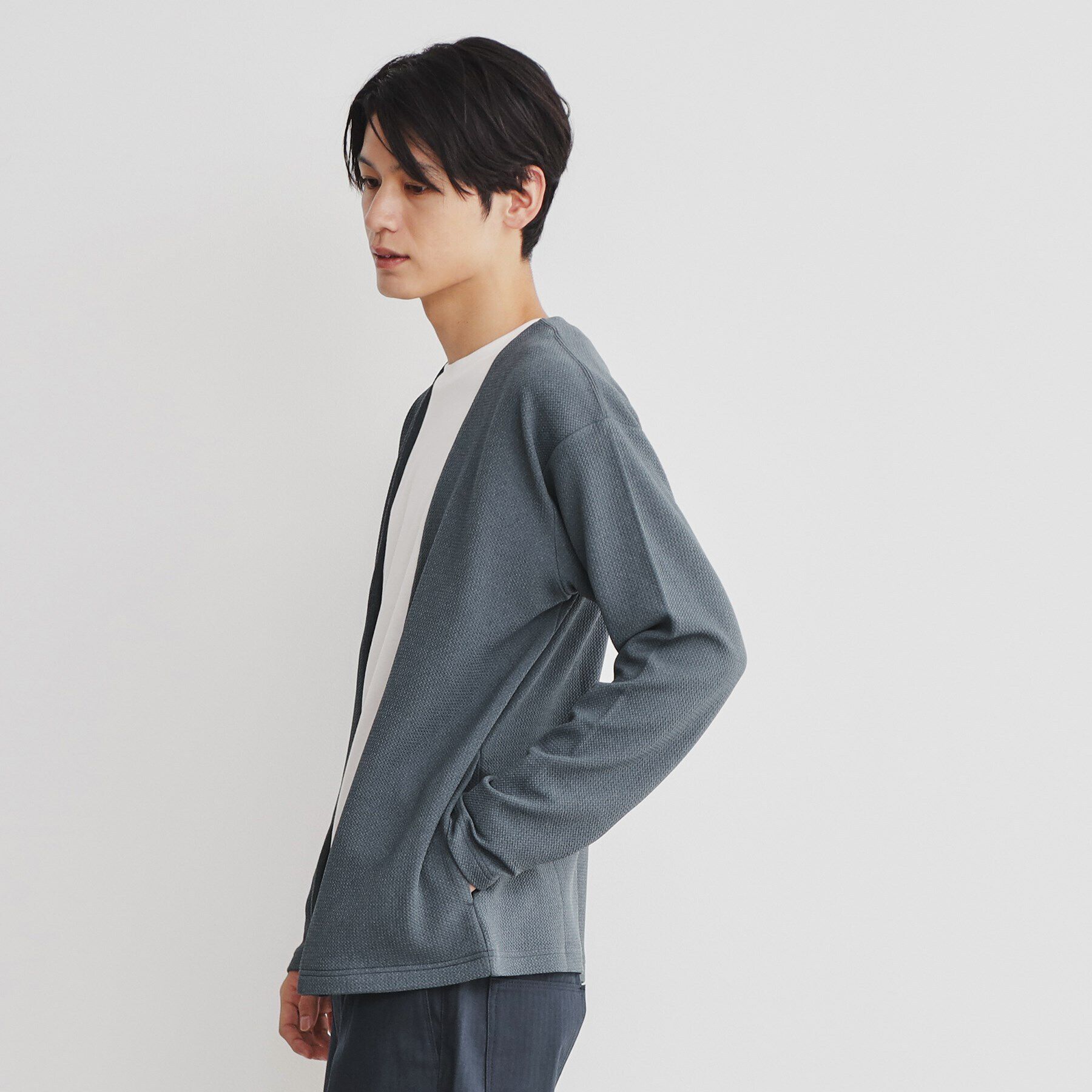 THE SHOP TK「【カーディガン＋ロンTセットアイテム】杢ふくれアンサンブルカーディガン」|カーディガン|