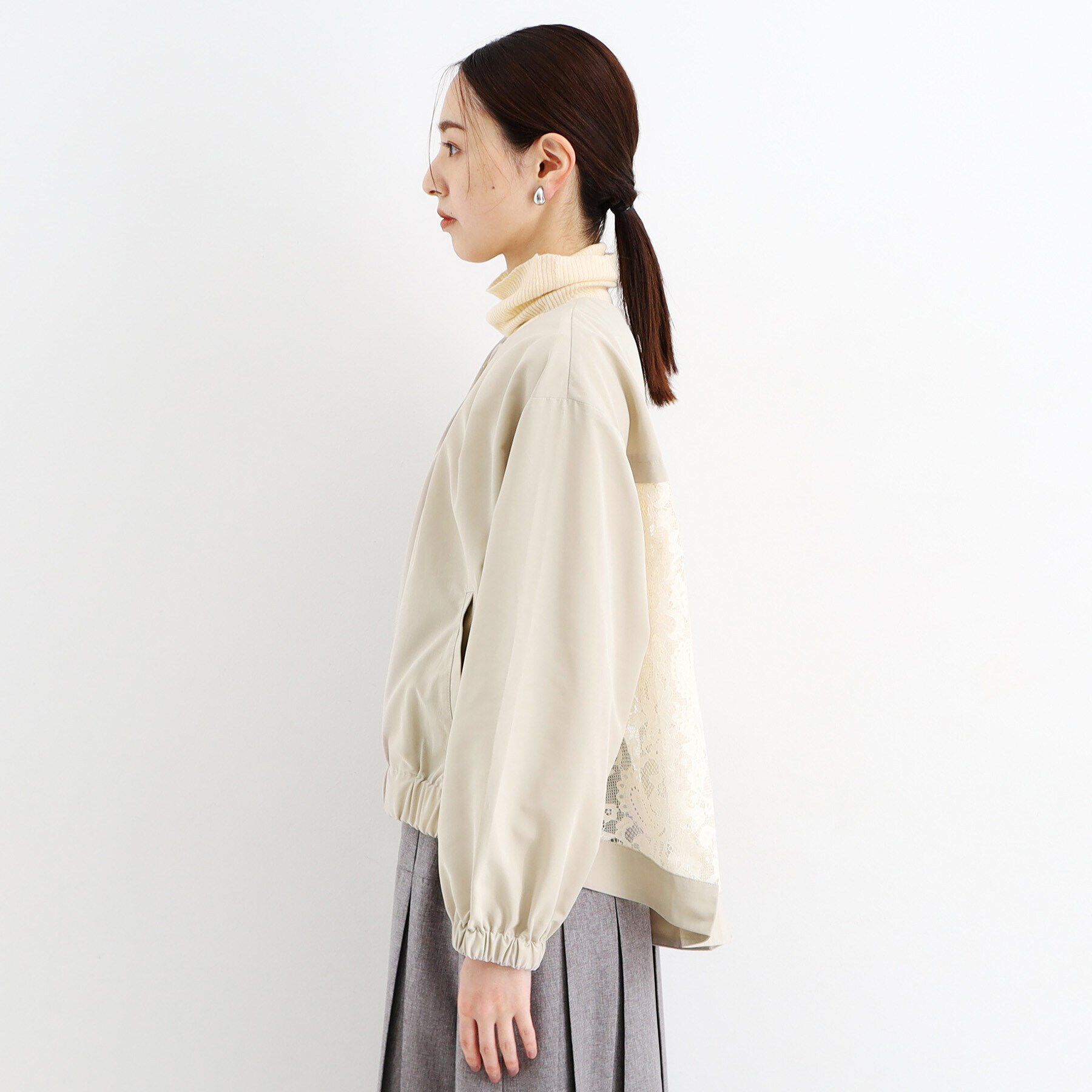 THE SHOP TK「バックレースブルゾン」|ブルゾン・スタジャン|