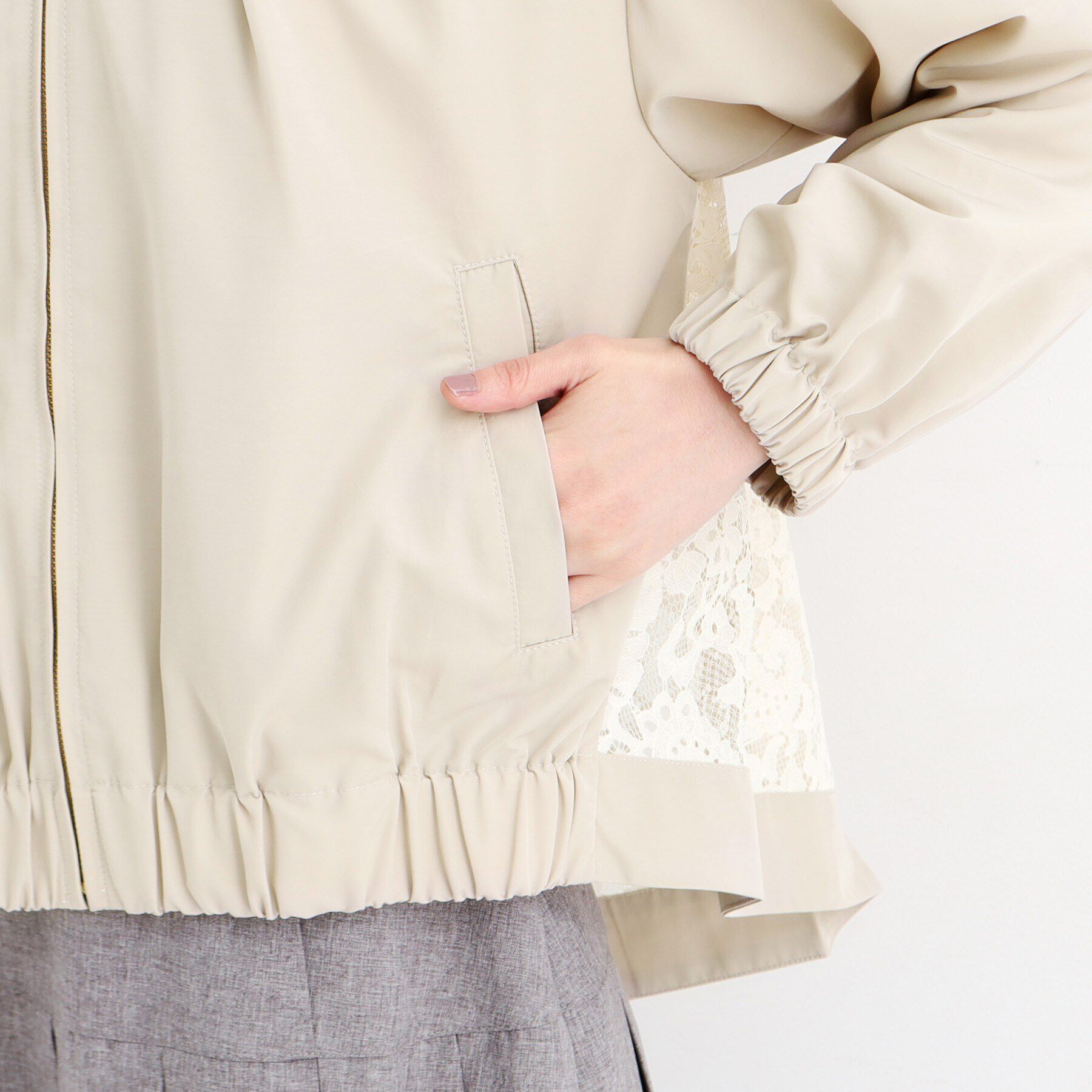 THE SHOP TK「バックレースブルゾン」|ブルゾン・スタジャン|