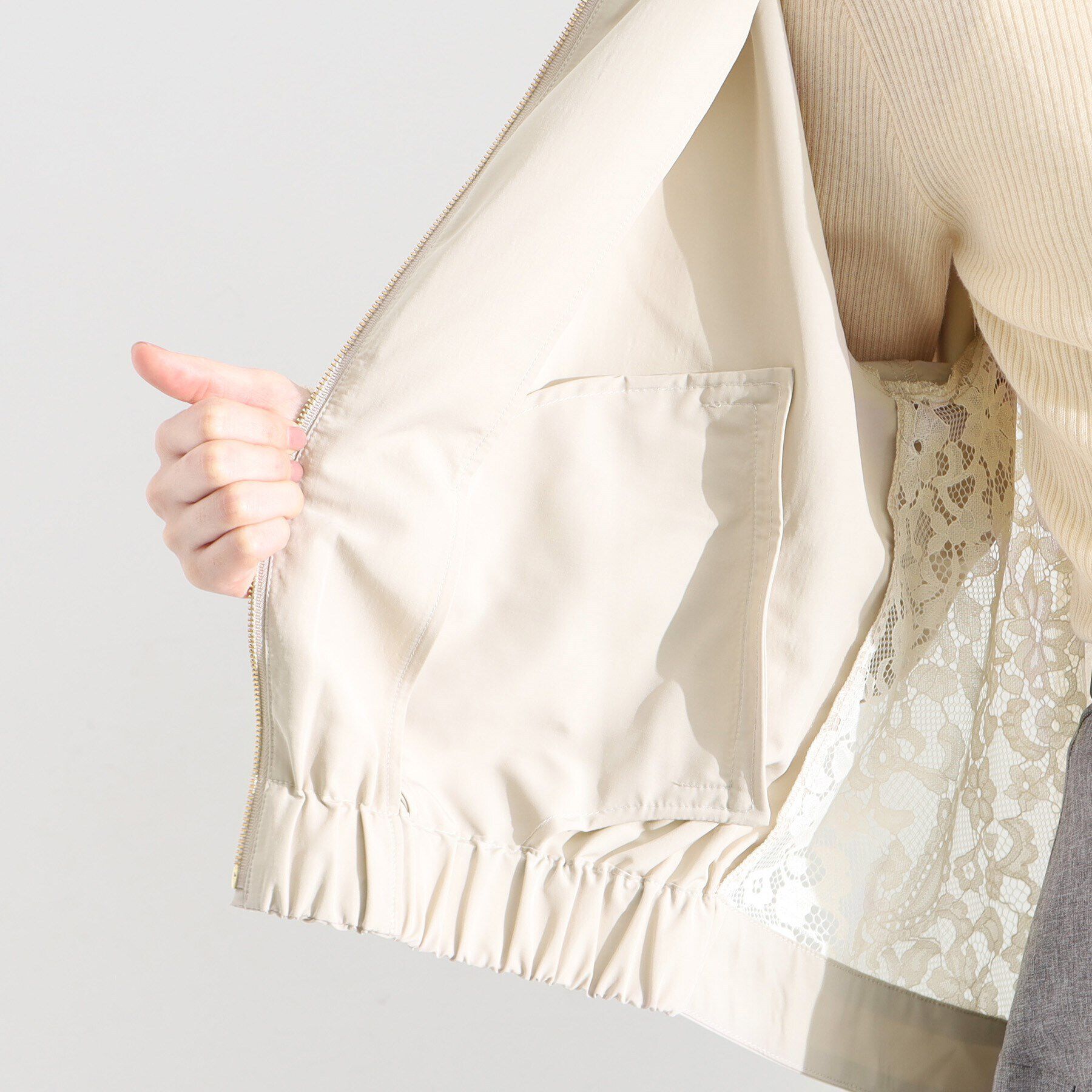 THE SHOP TK「バックレースブルゾン」|ブルゾン・スタジャン|