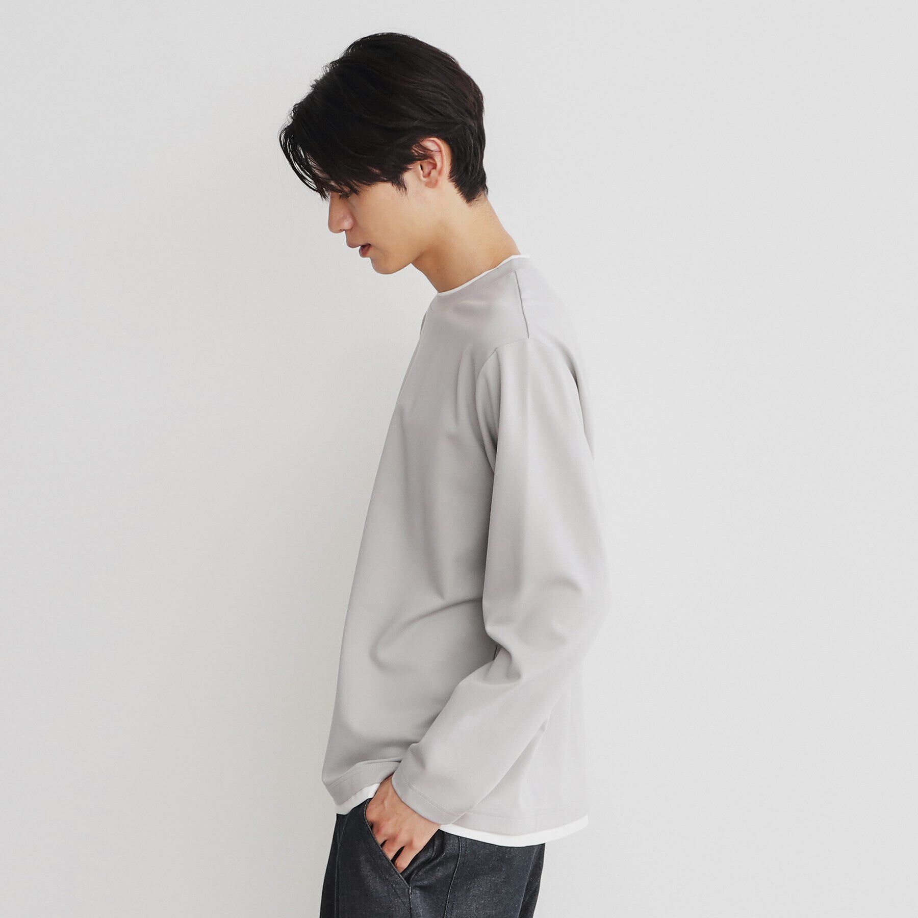 THE SHOP TK「ポンチフェイクレイヤード長袖Tシャツ」|Tシャツ・カットソー|