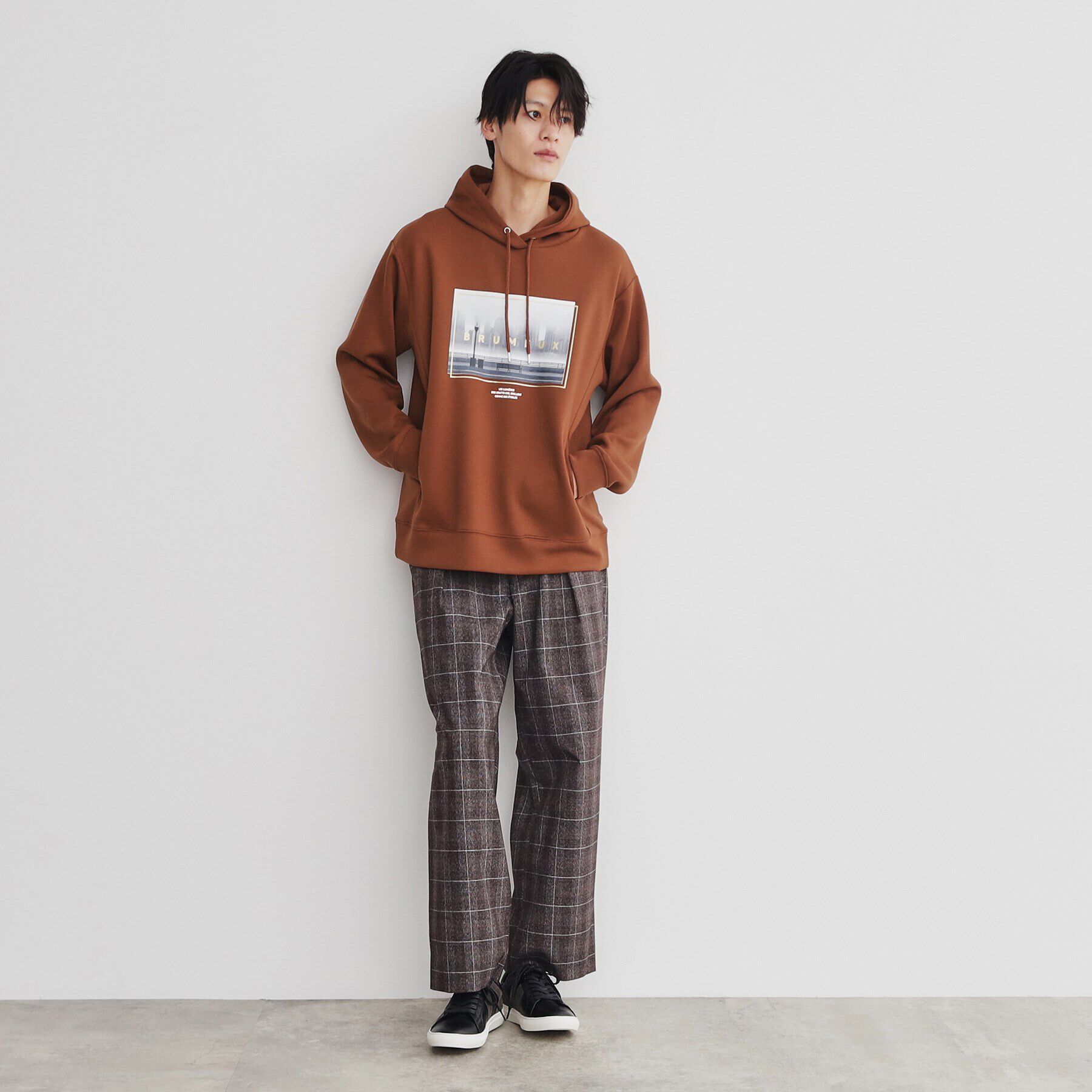 THE SHOP TK「プリントダンボールパーカー ビッグシルエット／ユニセックス」|パーカー|