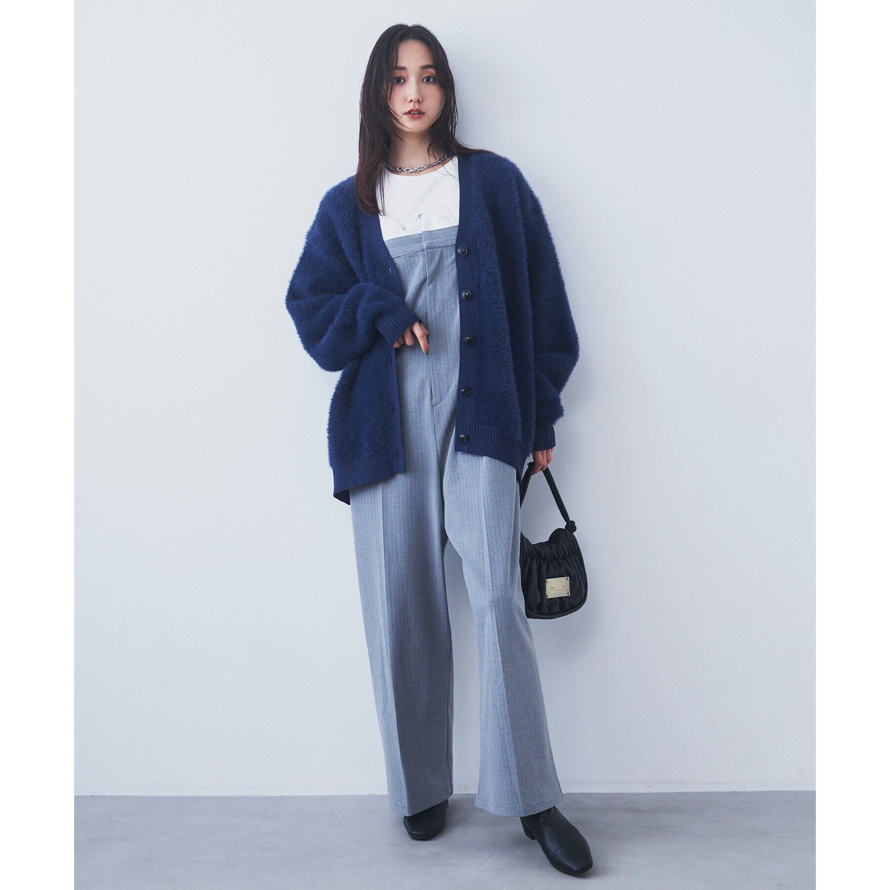 THE SHOP TK「【ライトアウター】フェザーVネックカーディガン/洗える」|カーディガン|