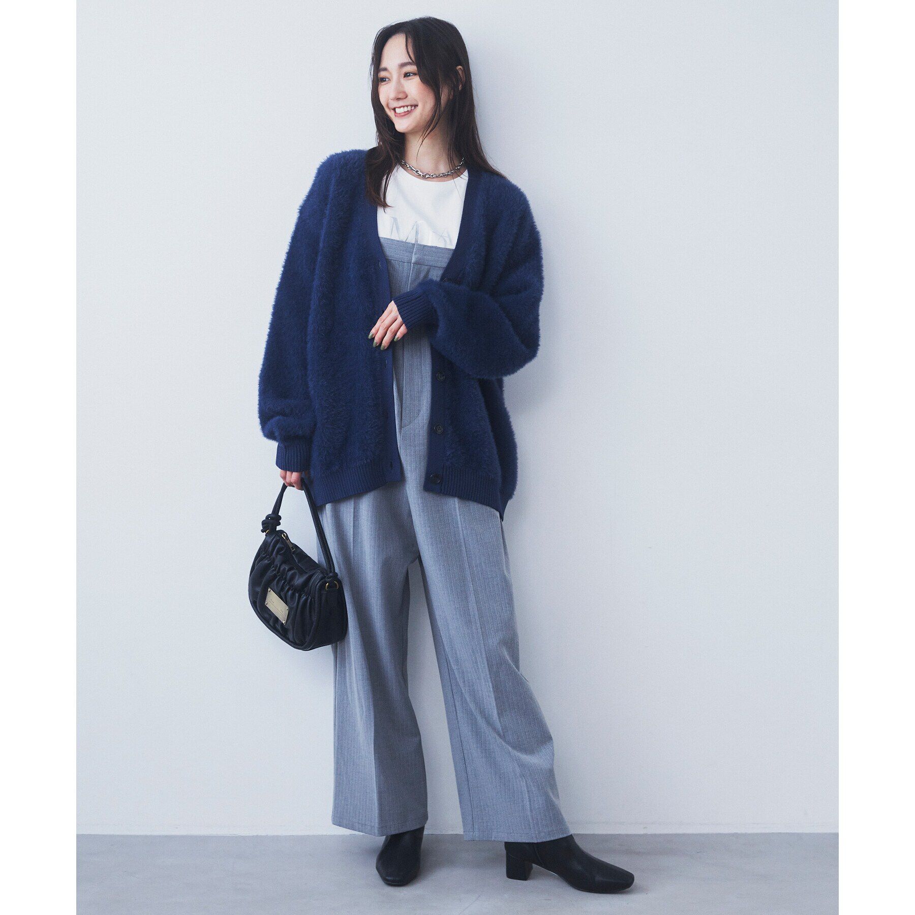 THE SHOP TK「【ライトアウター】フェザーVネックカーディガン/洗える」|カーディガン|