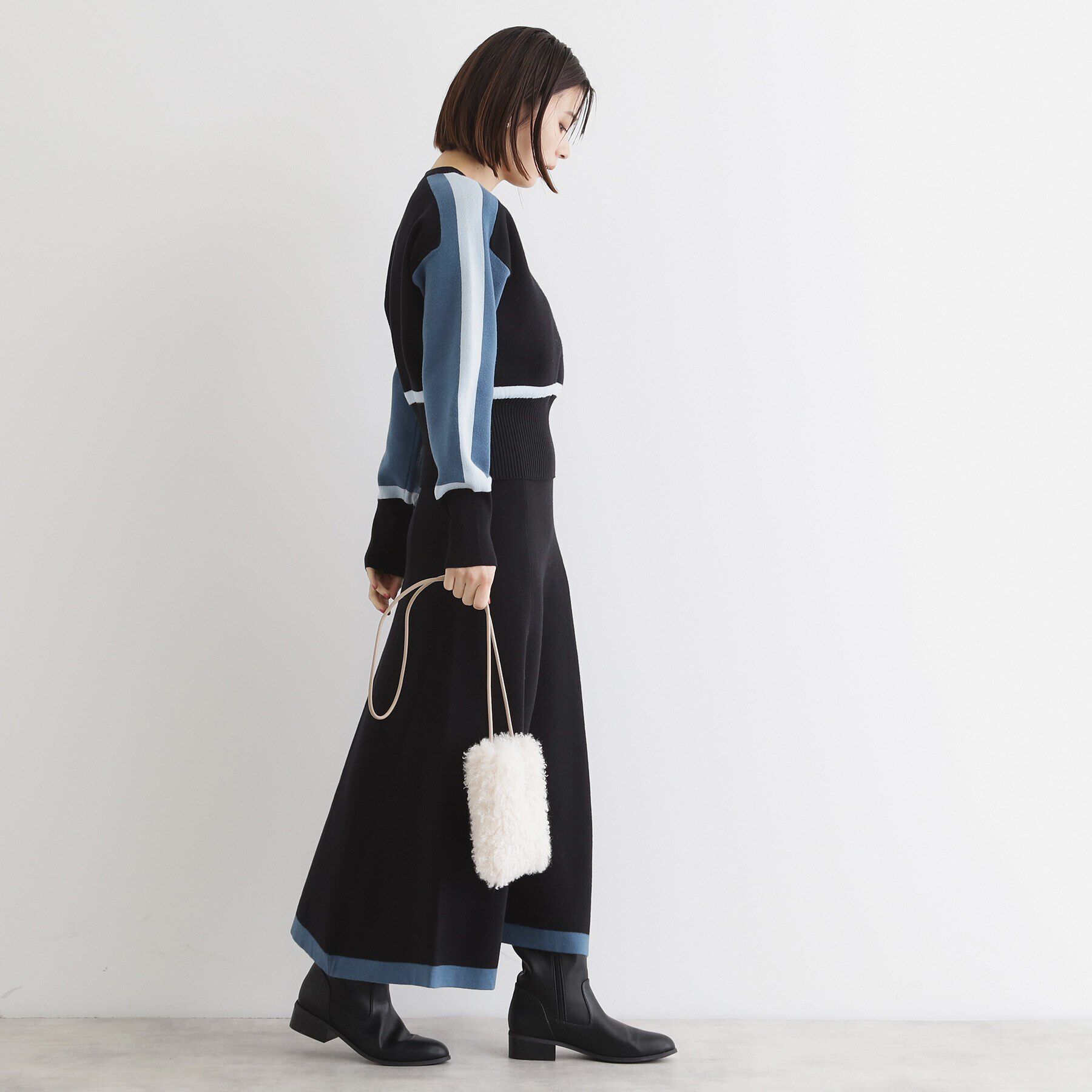 THE SHOP TK「【上下セットアイテム】配色ニットセットアップ/洗える」|スーツ|