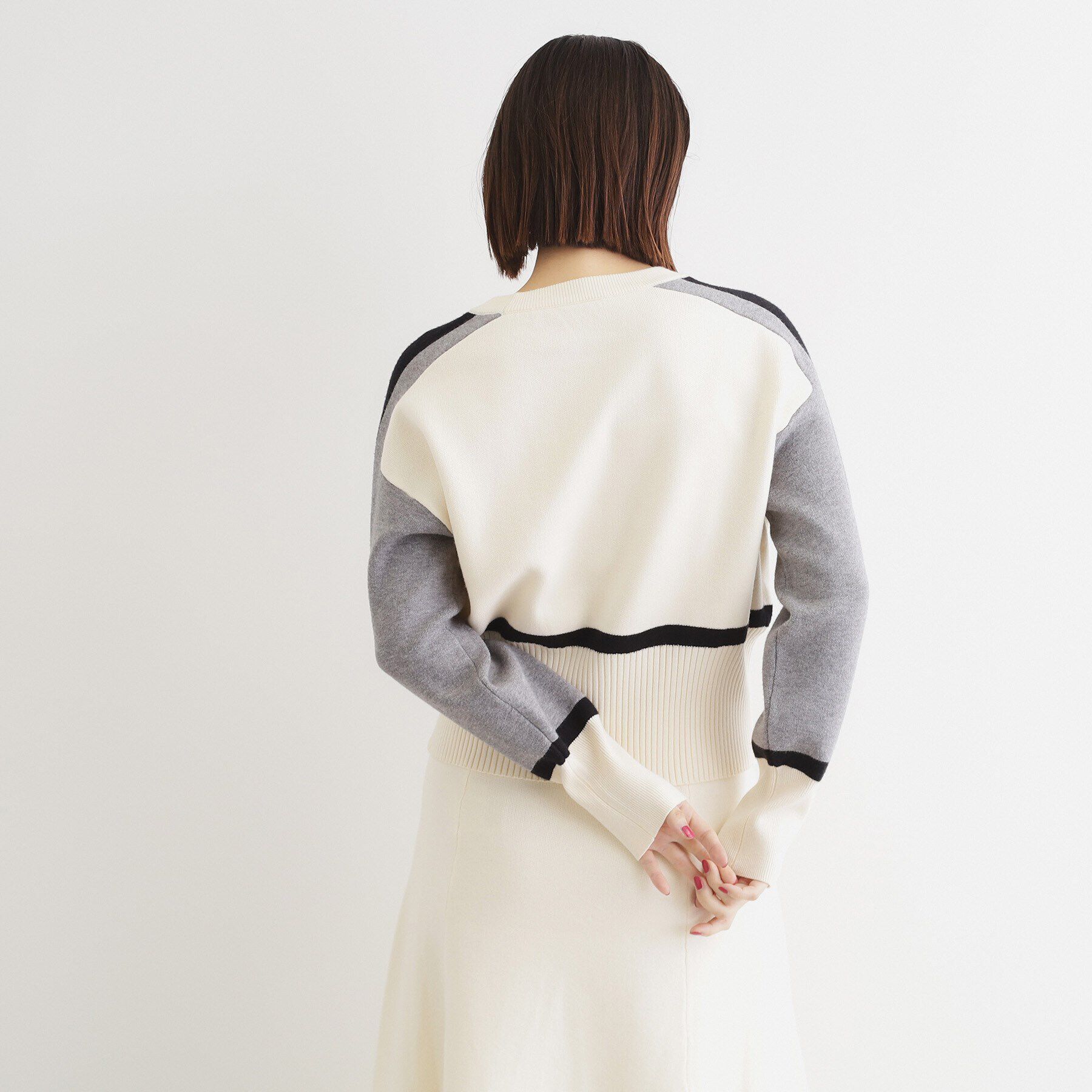 THE SHOP TK「【上下セットアイテム】配色ニットセットアップ/洗える」|スーツ|