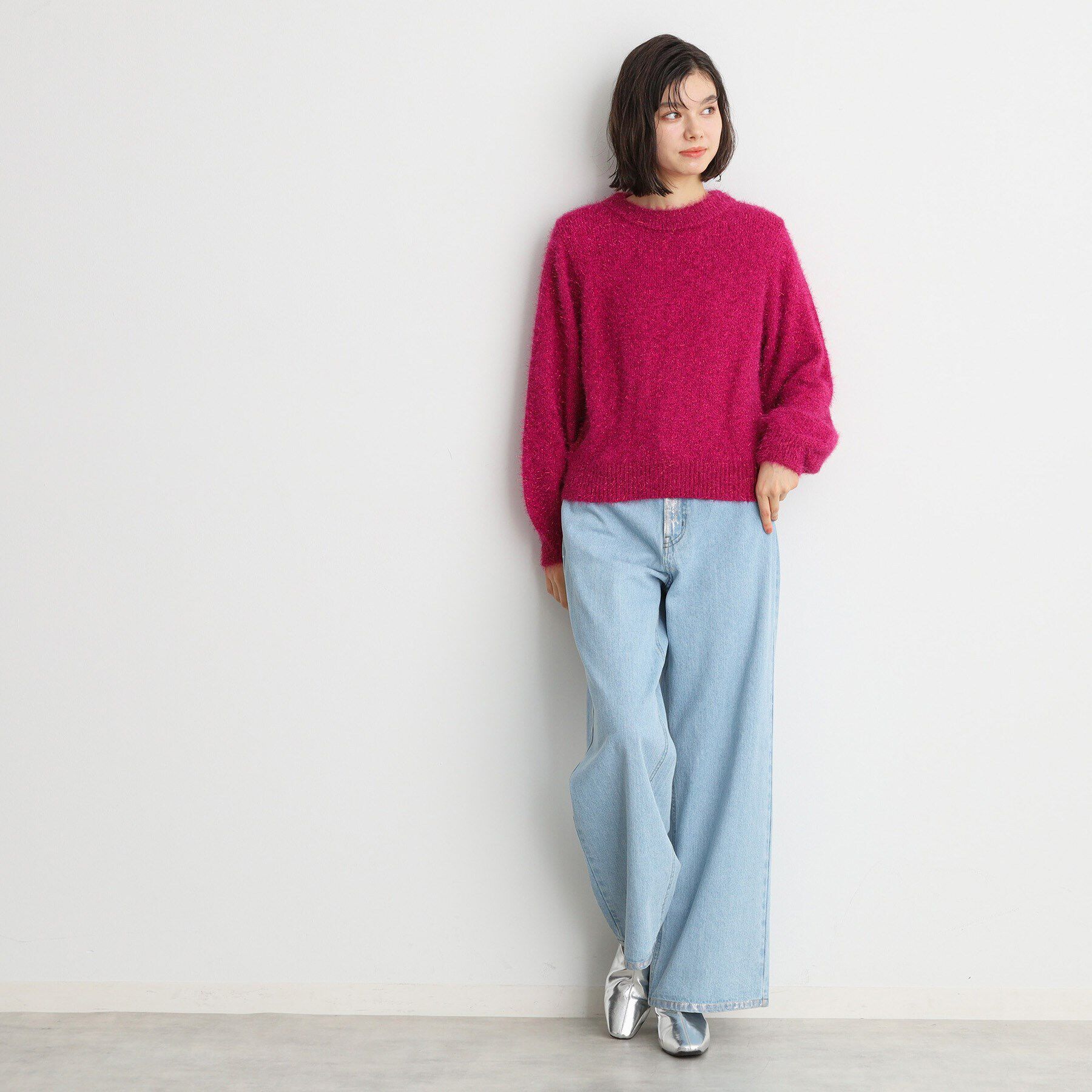 THE SHOP TK「シャイニーフェザーニット【洗える】」|ニット・セーター|